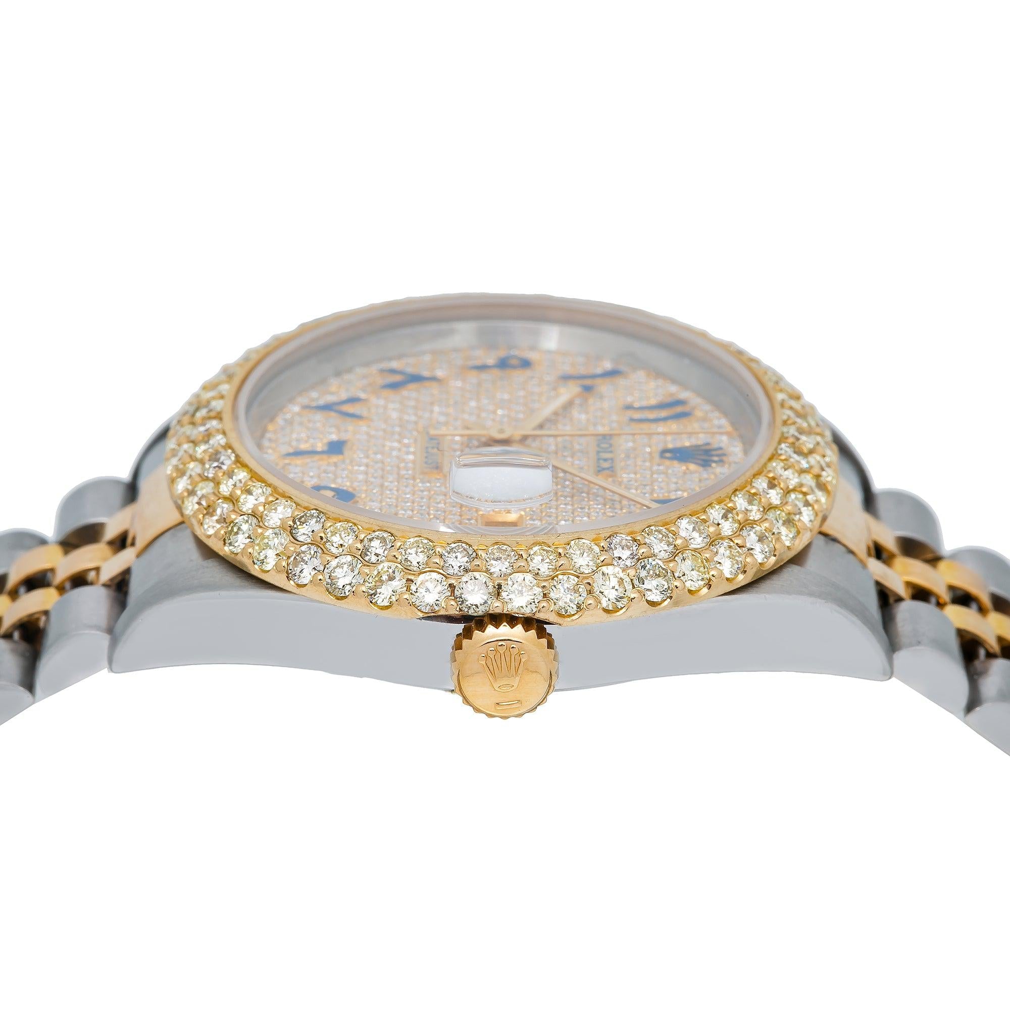 Rolex Datejust 16233 36MM Champagne Diamond Dial With 4.75 CT Diamonds