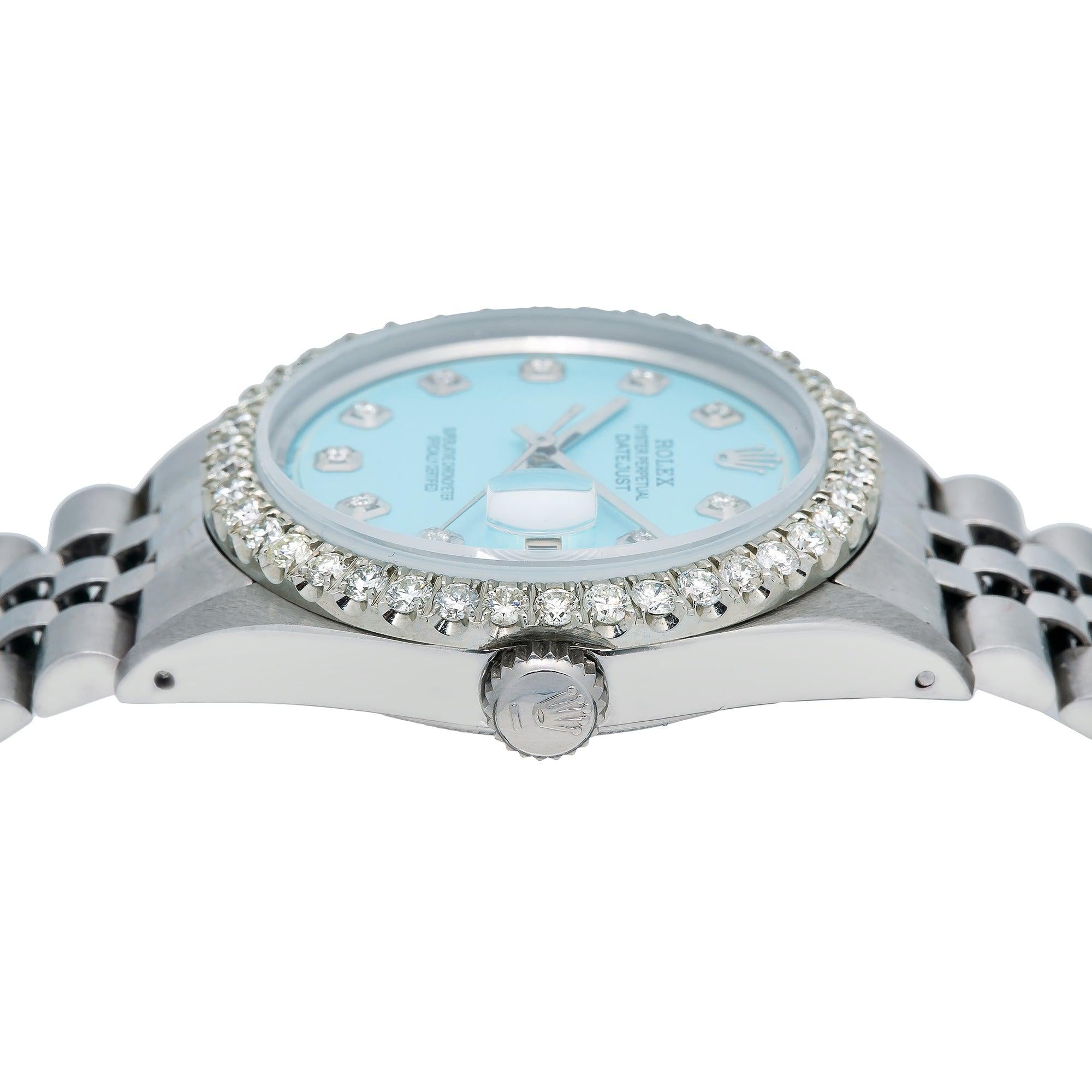 Rolex Datejust 1601 36MM Turquoise Diamond Dial With Stainless Steel Bracelet