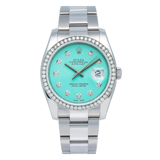 Rolex Datejust 116200 36MM Turquoise Diamond Dial With Stainless Steel Oyster Bracelet
