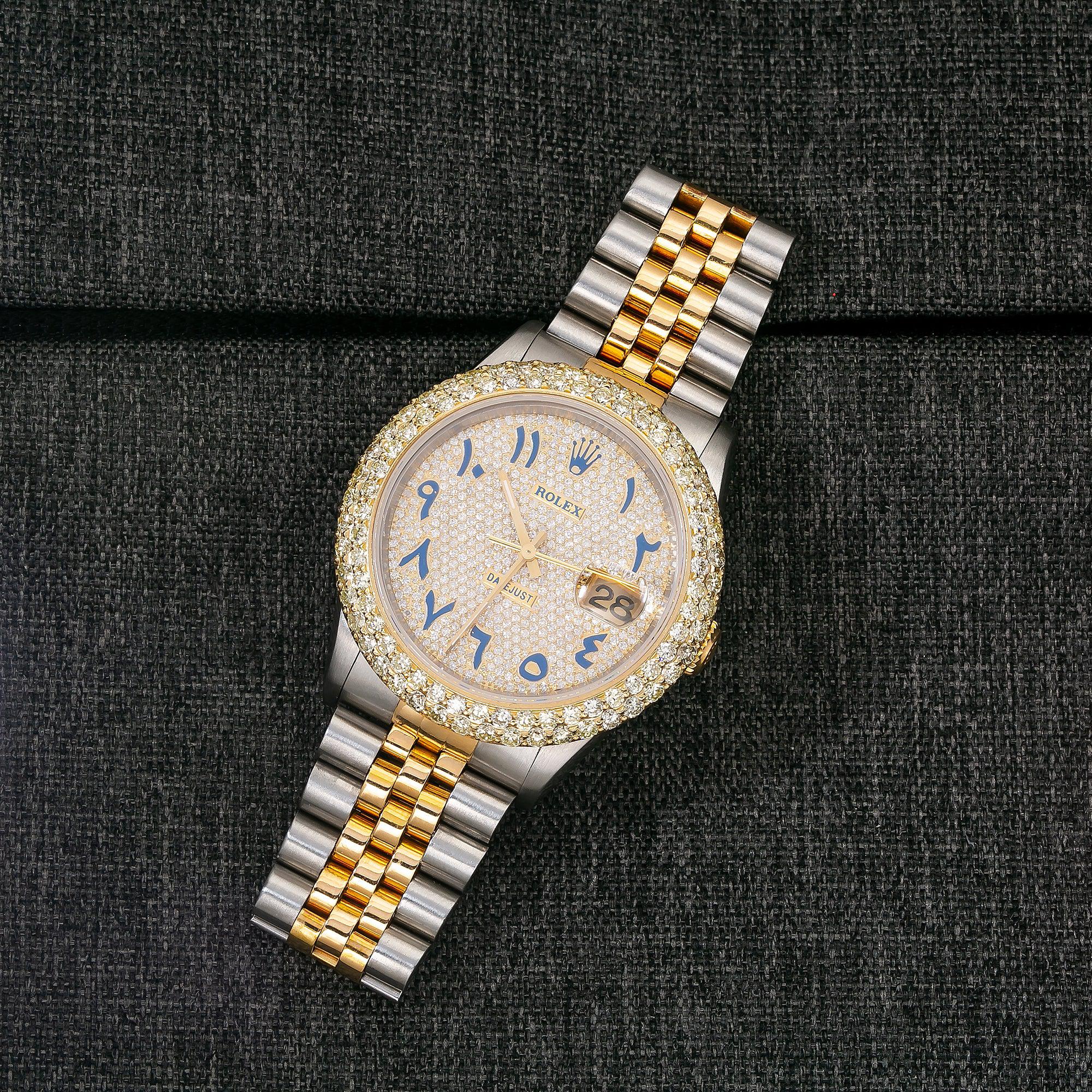 Rolex Datejust 16233 36MM Champagne Diamond Dial With 4.75 CT Diamonds