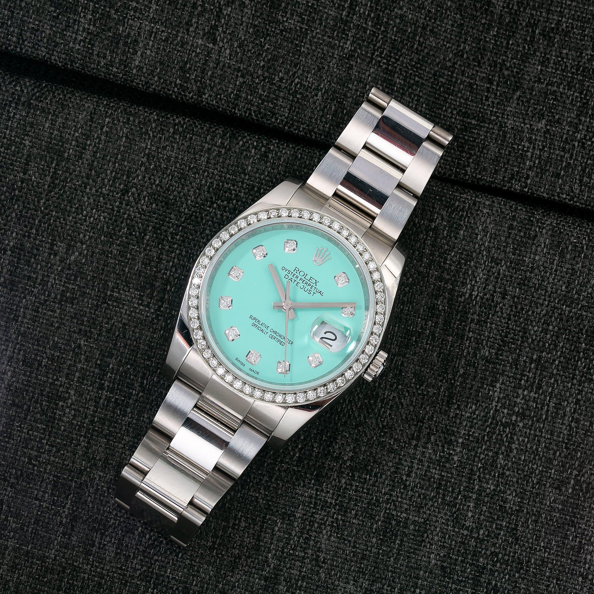 Rolex Datejust 116200 36MM Turquoise Diamond Dial With Stainless Steel Oyster Bracelet