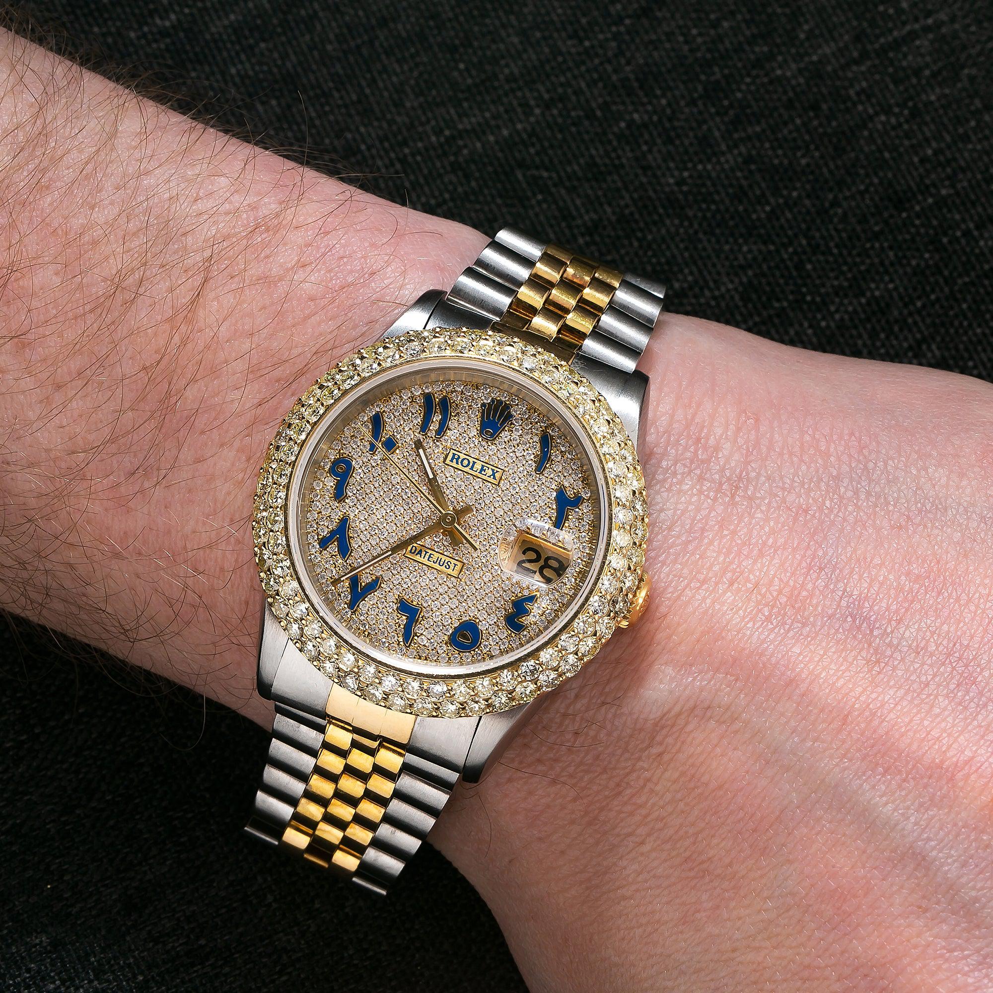 Rolex Datejust 16233 36MM Champagne Diamond Dial With 4.75 CT Diamonds