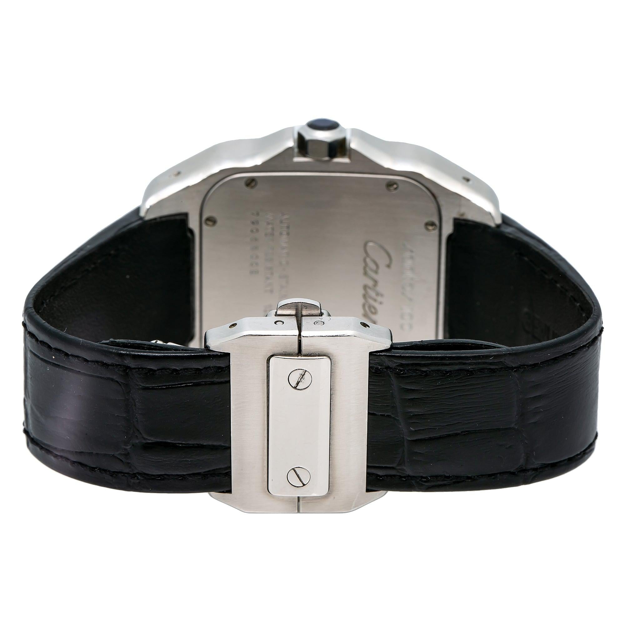 Cartier Santos 100 2656 38MM White Dial With Leather Bracelet
