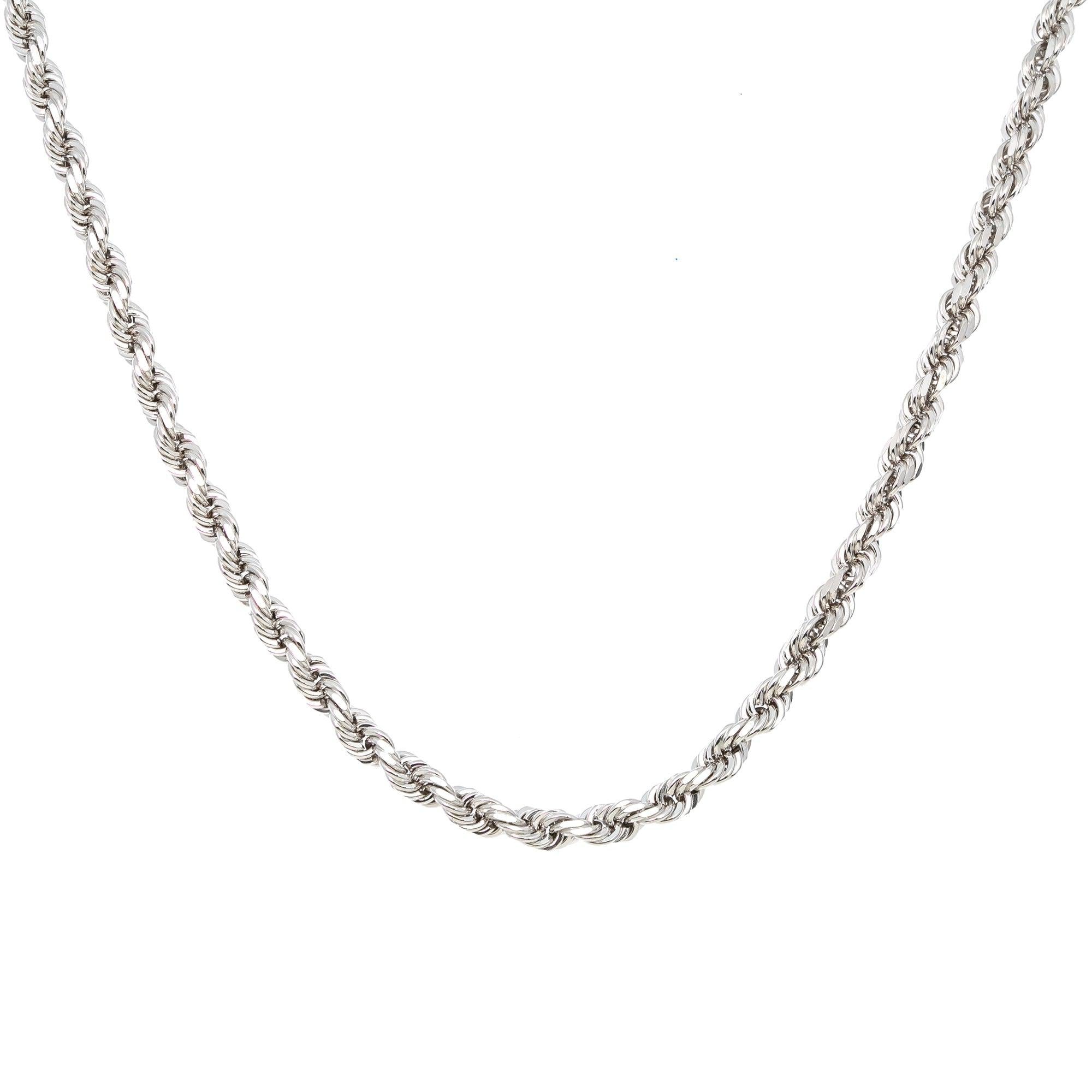 10K WHITE GOLD 5MM ROPE CHAIN
