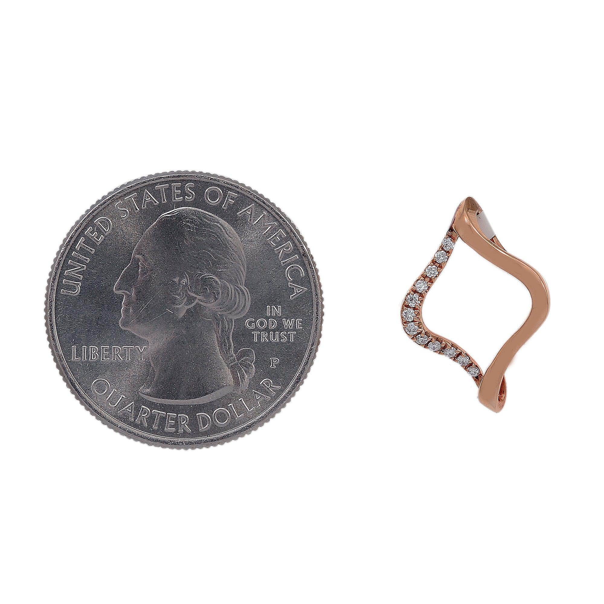 18K Rose Gold Floating Shape Women's Pendant With 0.09 CT Diamonds