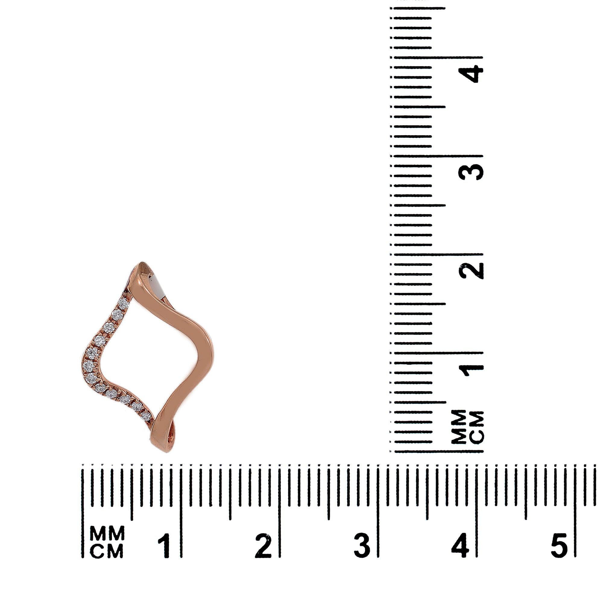 18K Rose Gold Floating Shape Women's Pendant With 0.09 CT Diamonds