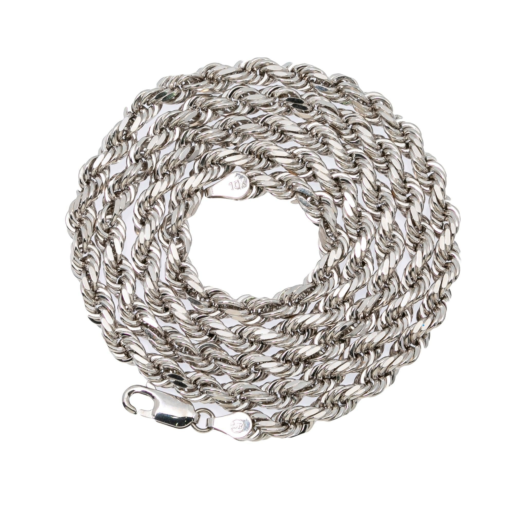 10K WHITE GOLD 5MM ROPE CHAIN