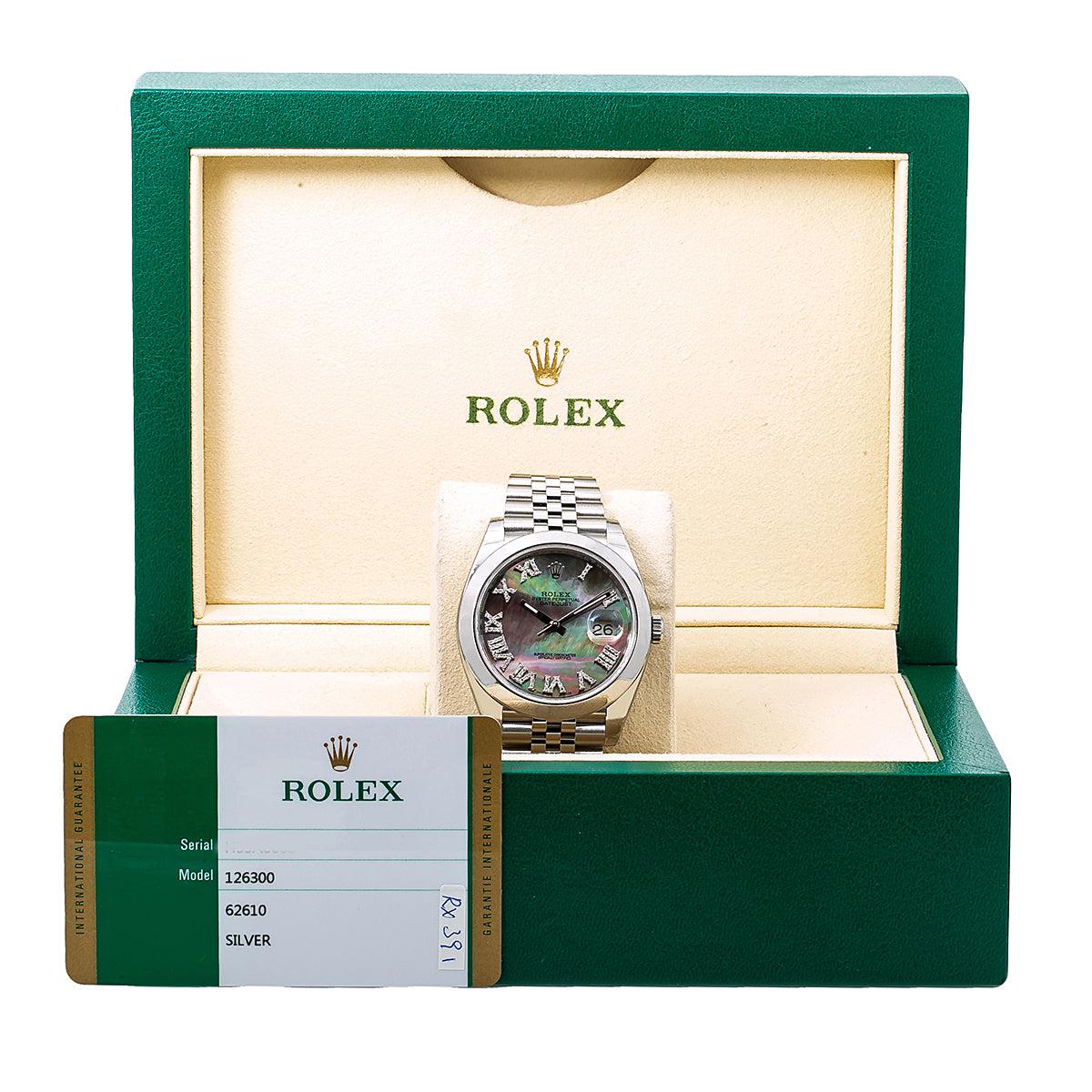 Rolex Datejust 126300 41MM Dark Mother of Pearl Diamond Dial With Jubilee Bracelet
