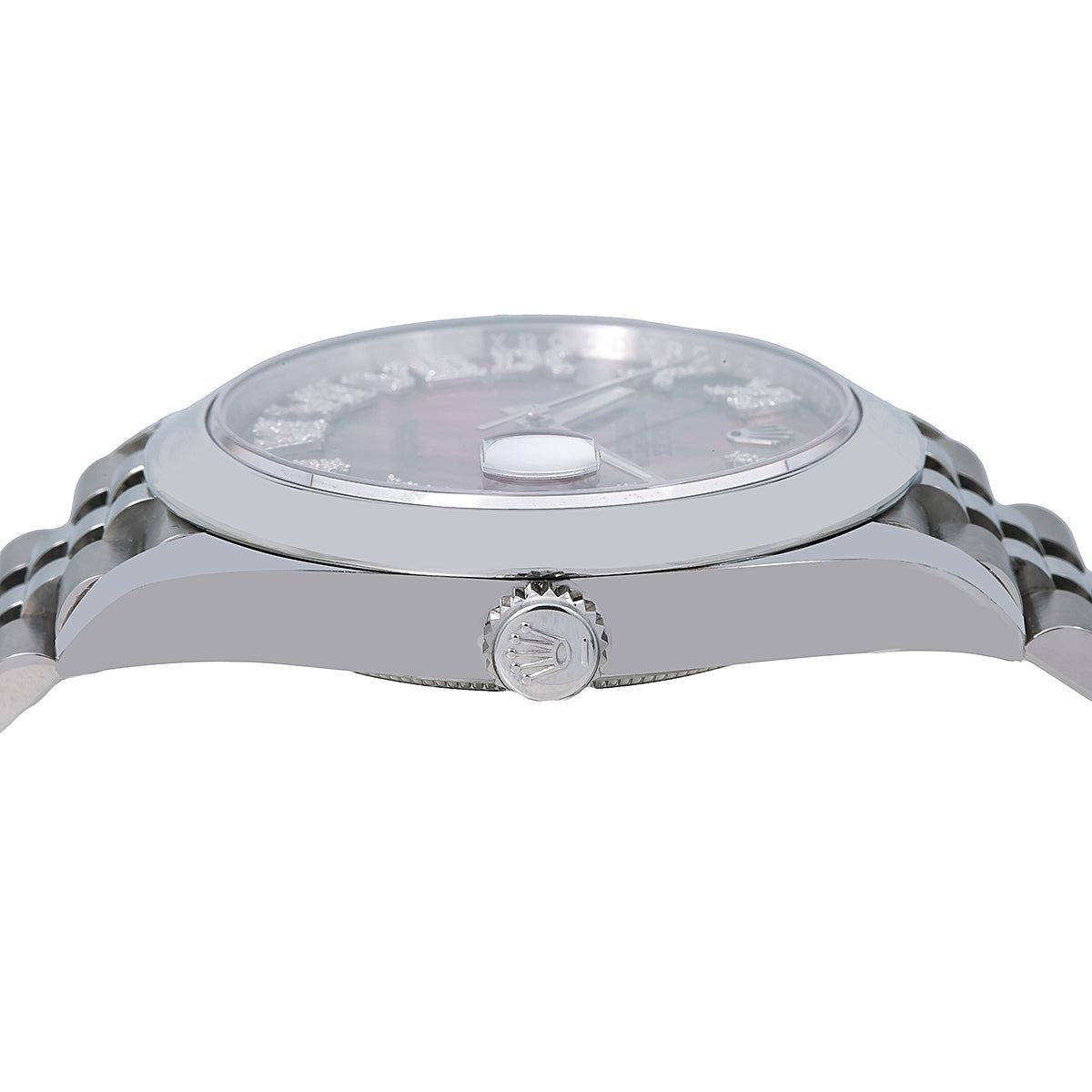 Rolex Datejust 126300 41MM Dark Mother of Pearl Diamond Dial With Jubilee Bracelet