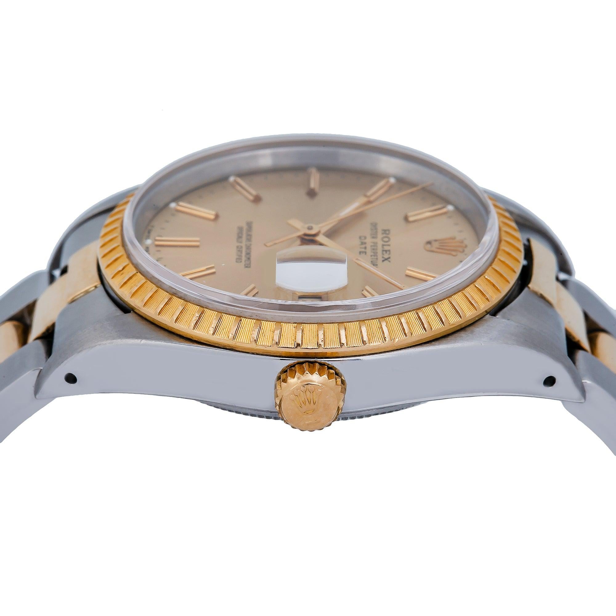 Rolex Oyster Perpetual Date 15233 34MM Champagne Dial With Two Tone Jubilee Bracelet