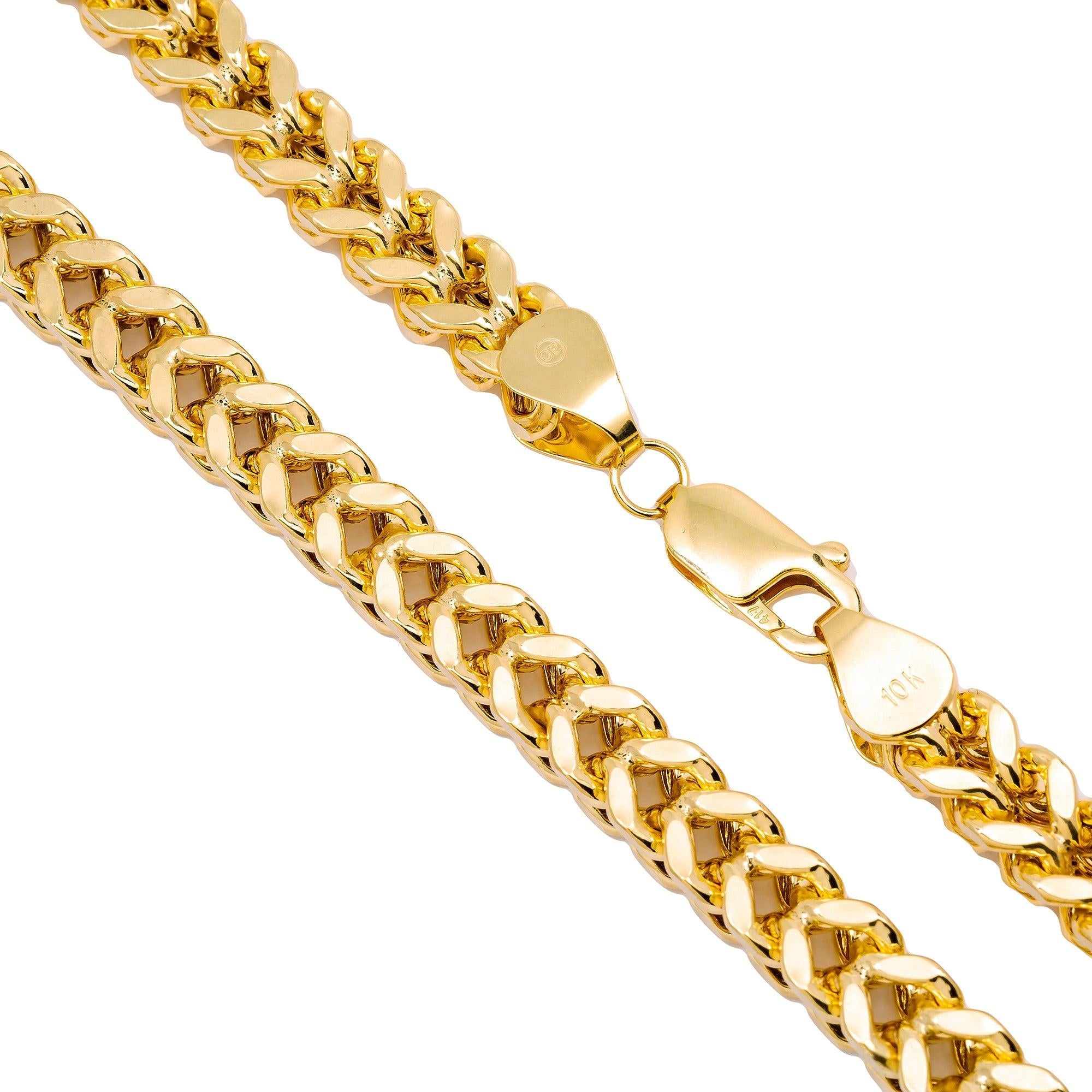 10K Yellow Gold 7.32mm Hollow Box Franco Chain Available In Sizes 18"-26"
