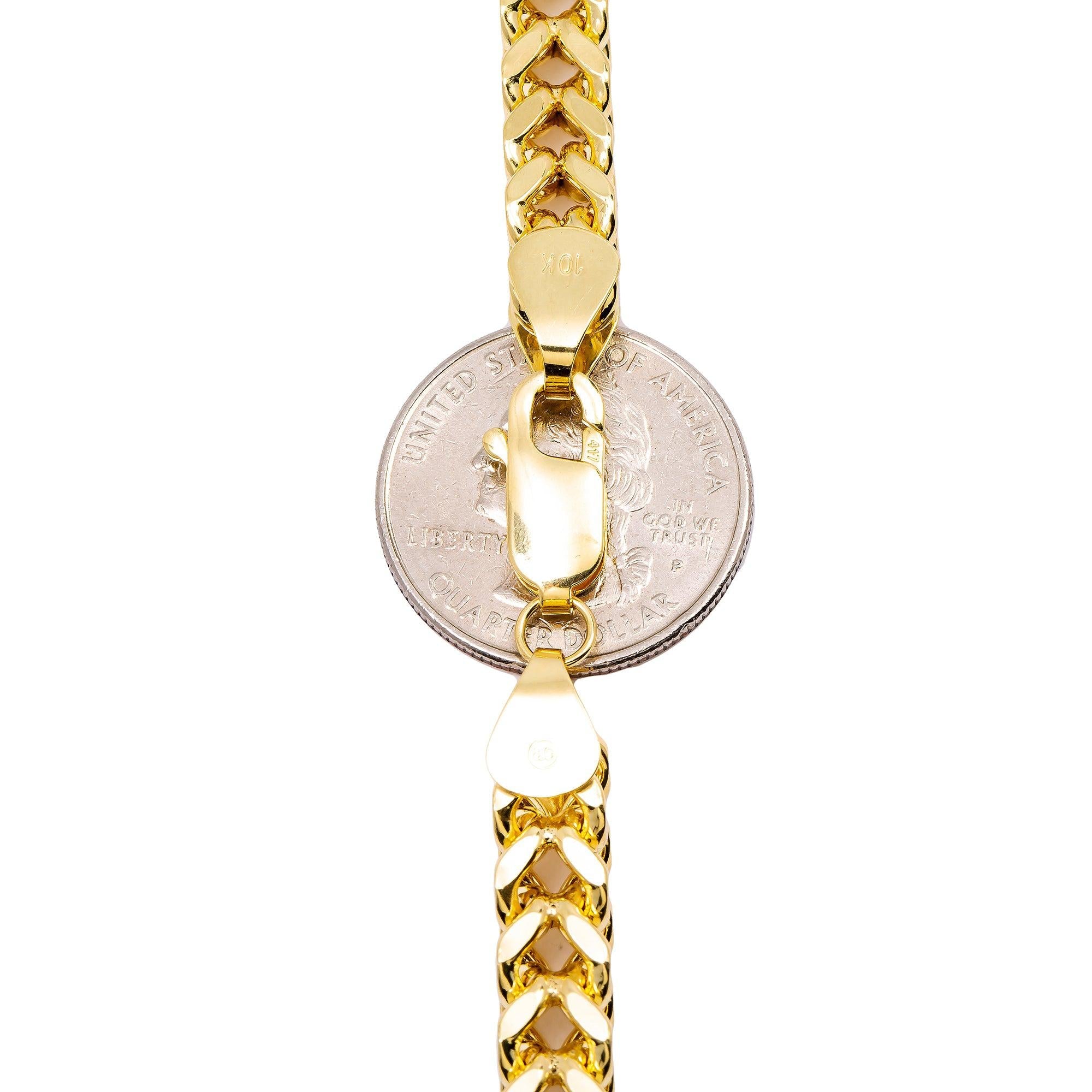 10K Yellow Gold 7.32mm Hollow Box Franco Chain Available In Sizes 18"-26"