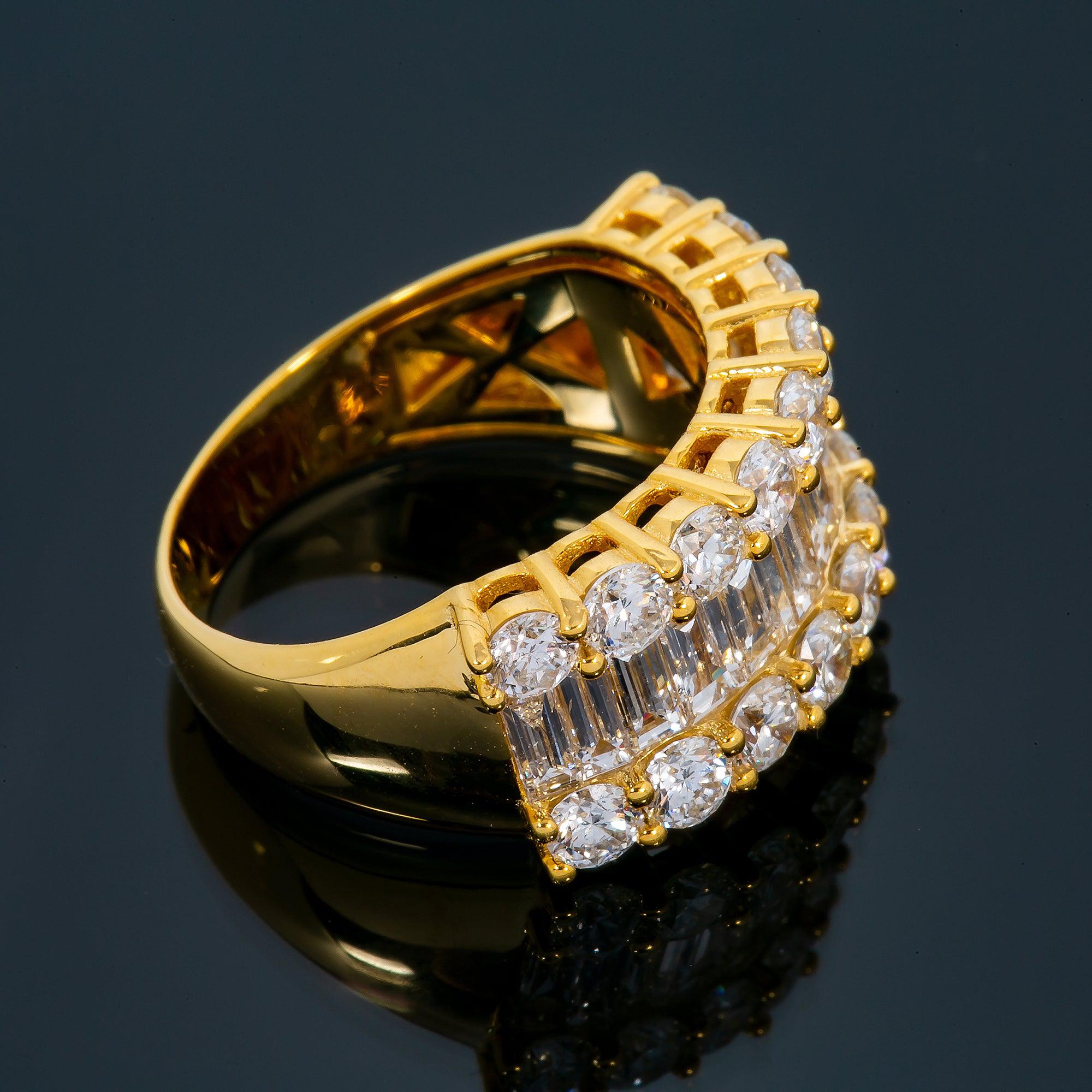 14K GOLD FANCY BAGUETTE DIAMOND RING 2.95 CT