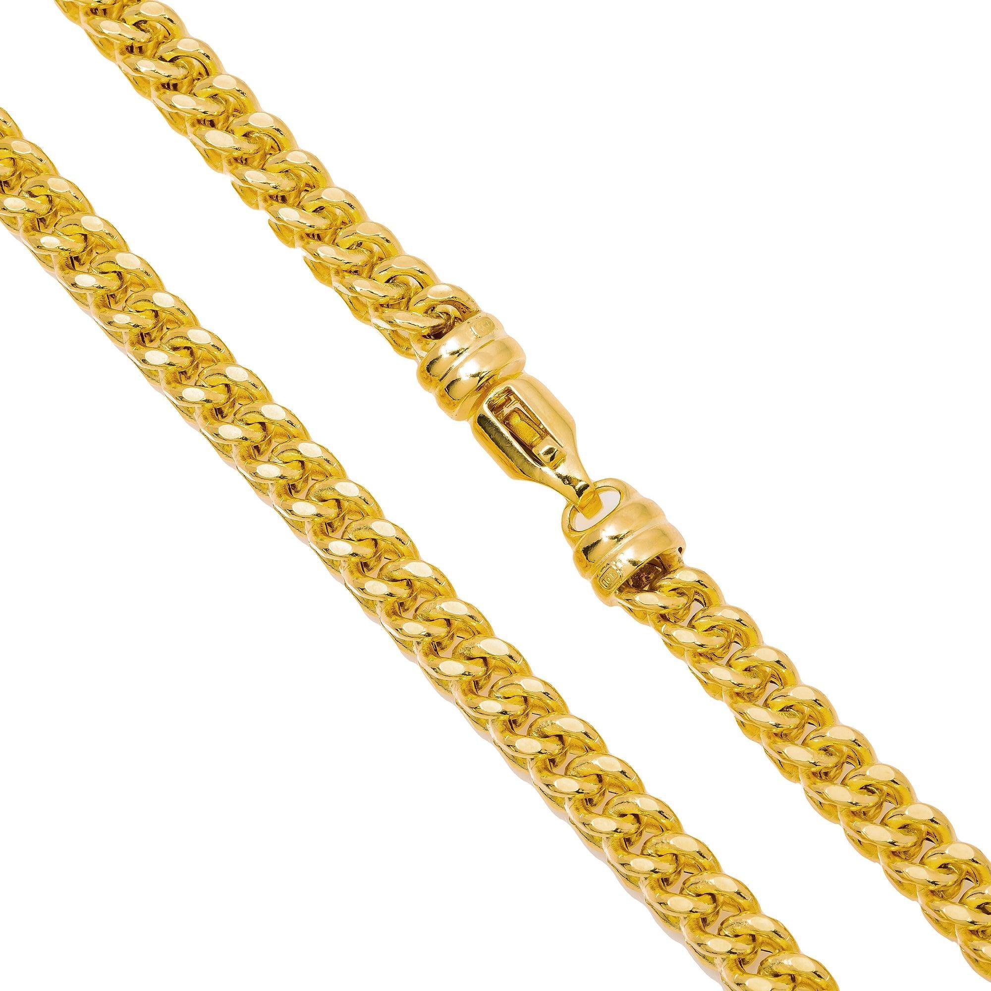 10K Yellow Gold 5.13mm Hollow Box Franco Chain Available In Sizes 18"-26"