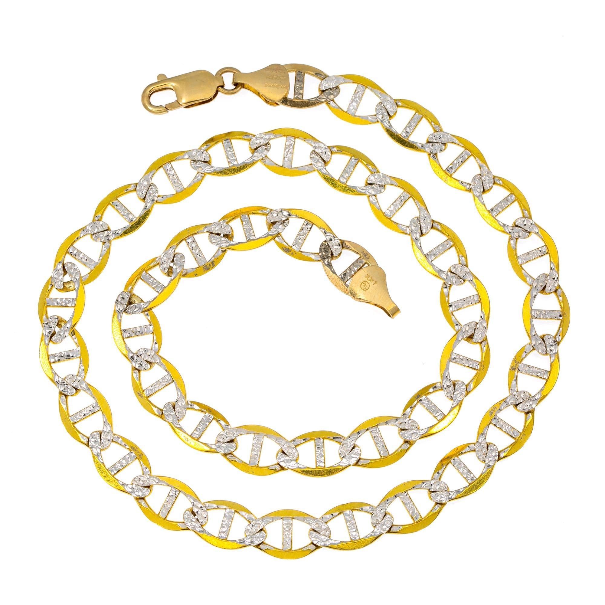 10k Yellow Gold 9mm Diamond Cut Pave Gucci Chain Available In Sizes 18"-26"