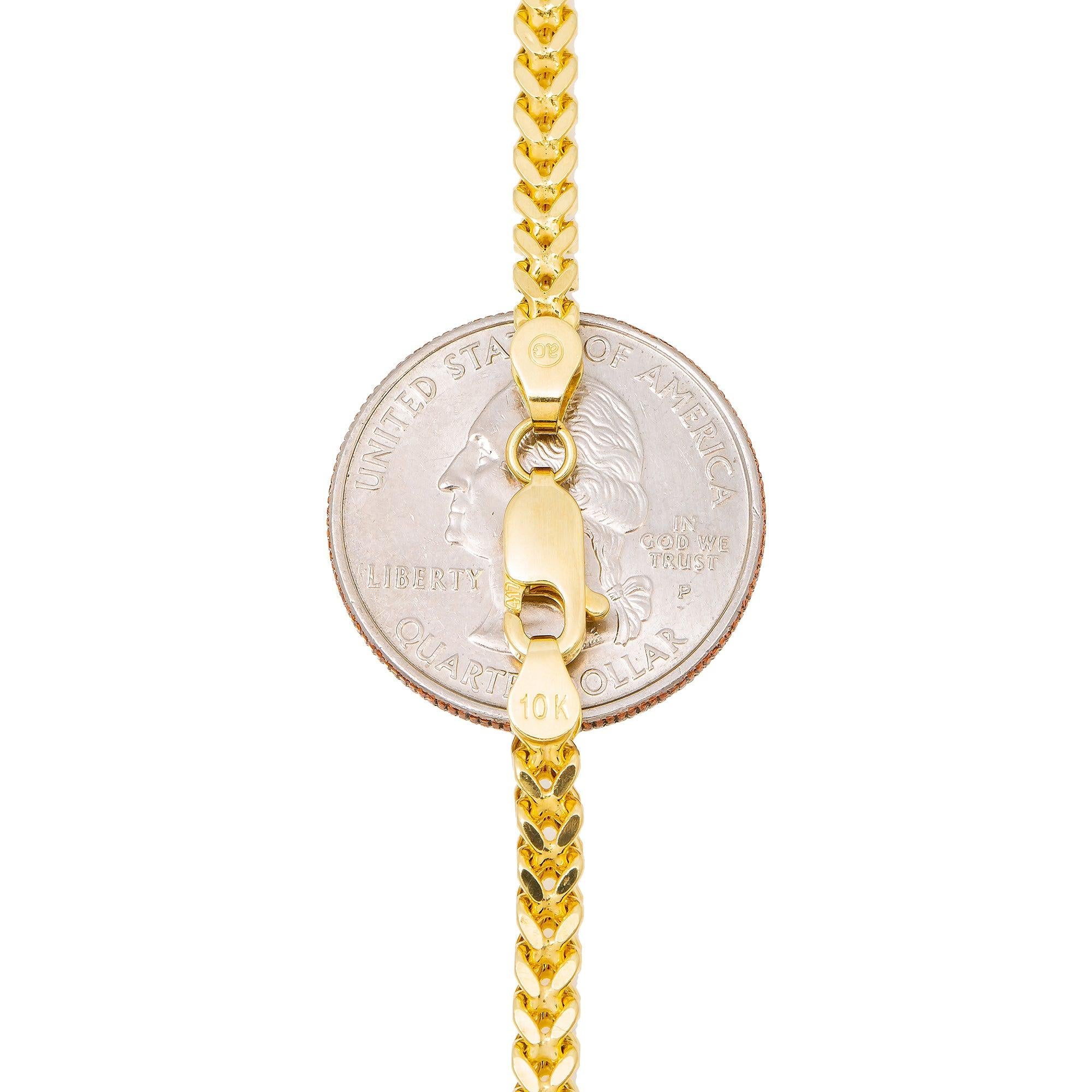 10K Yellow Gold 3.6mm Hollow Box Franco Chain Available In Sizes 18"-29.5"