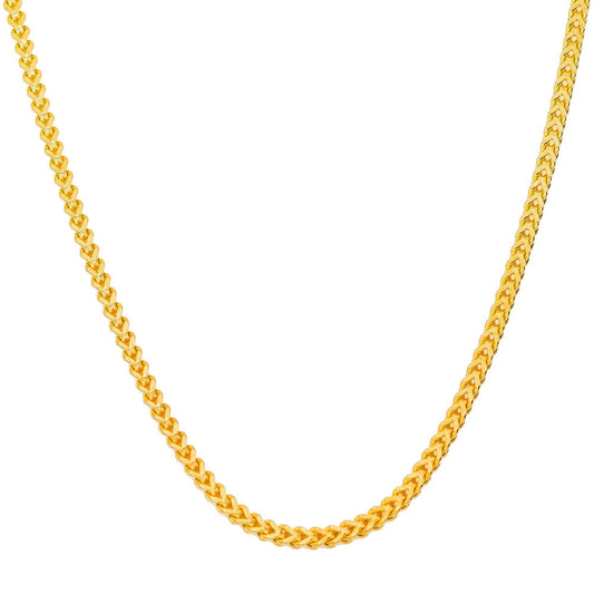 10K Yellow Gold 2.75mm Hollow Box Franco Chain Available In Sizes 18"-26"