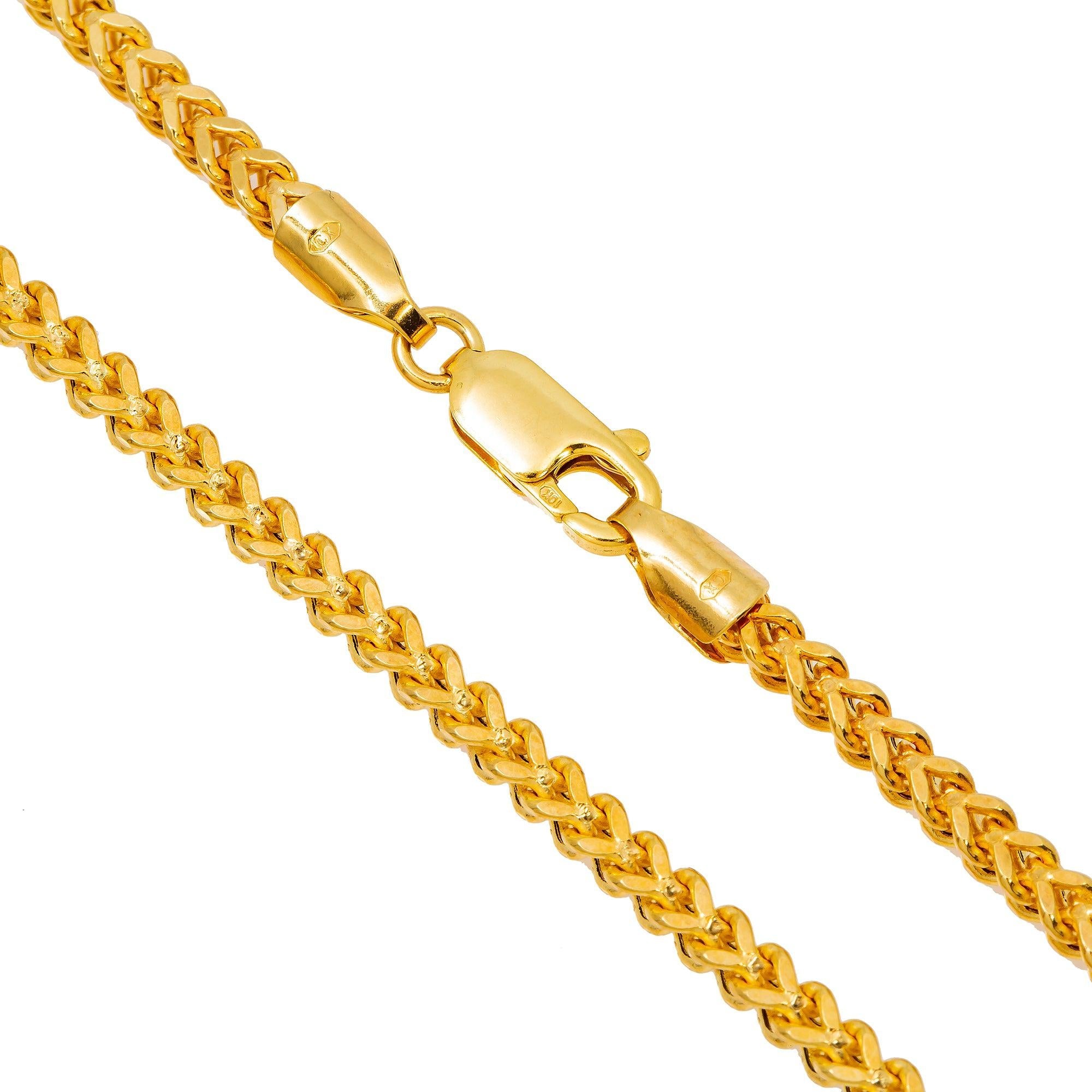 10K Yellow Gold 2.75mm Hollow Box Franco Chain Available In Sizes 18"-26"