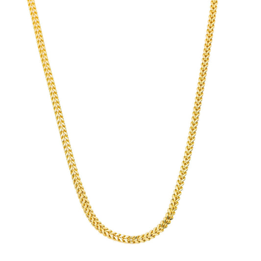 10K Yellow Gold 2.35mm Hollow Box Franco Chain Available In Sizes 18"-26"