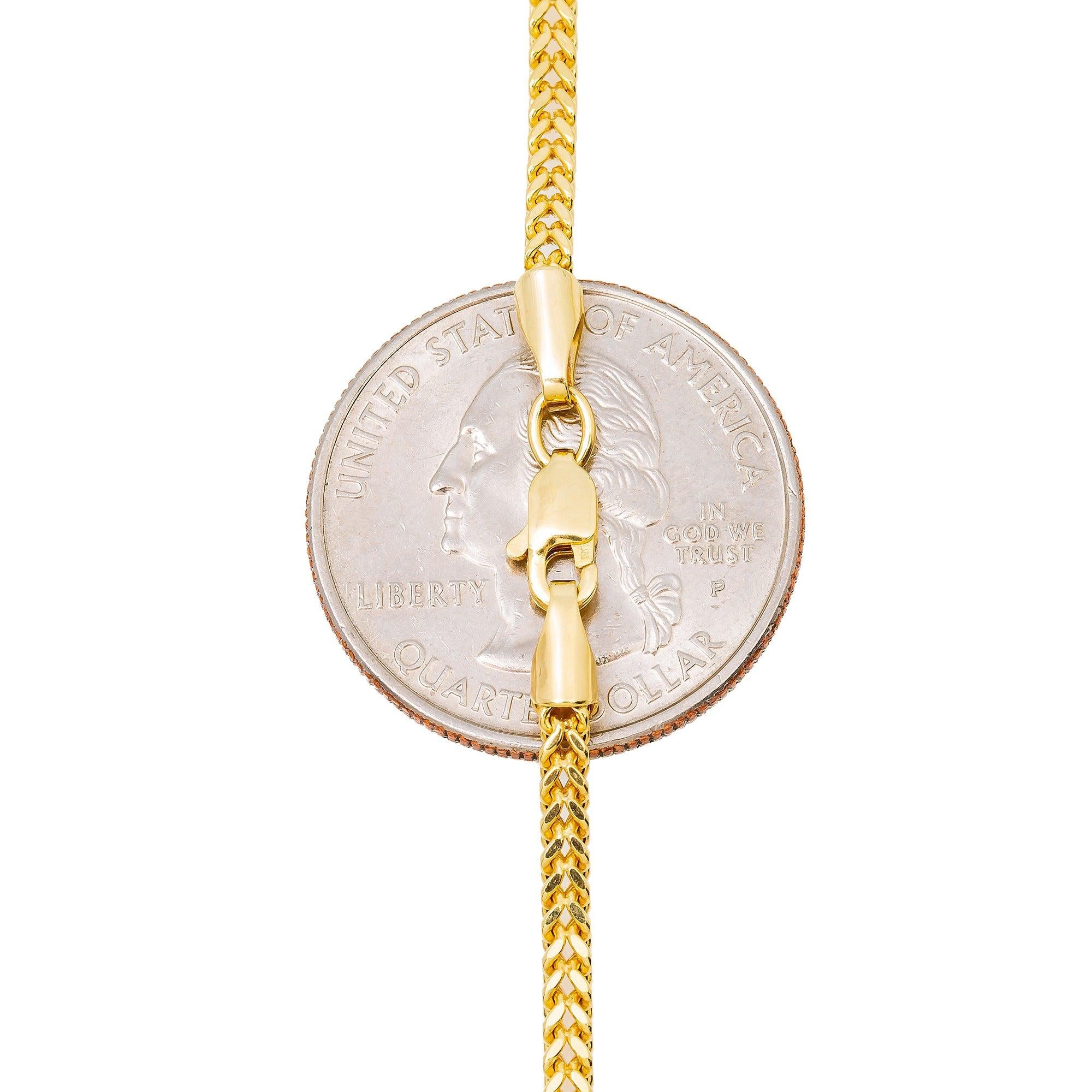 10K Yellow Gold 2.35mm Hollow Box Franco Chain Available In Sizes 18"-26"