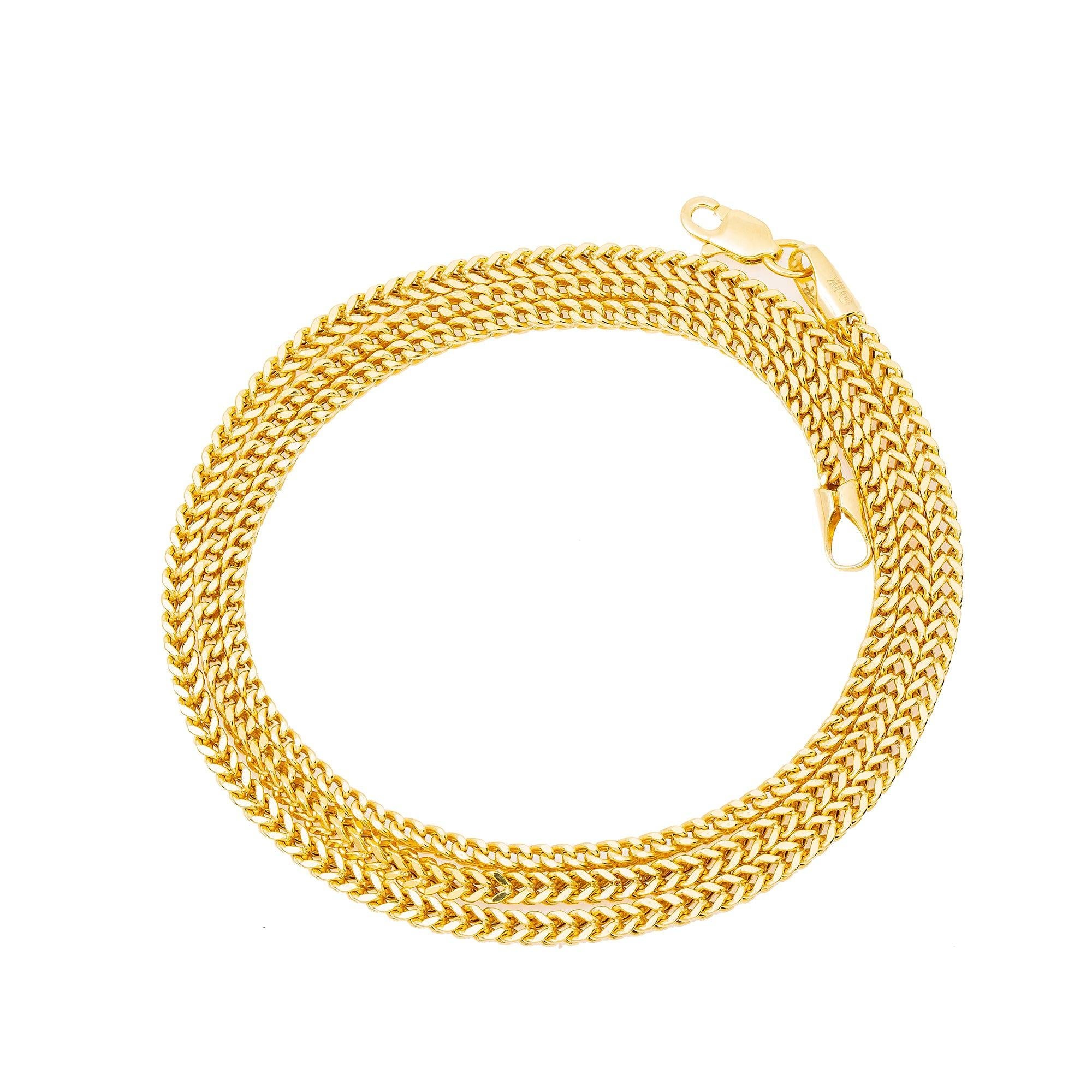 10K Yellow Gold 2.35mm Hollow Box Franco Chain Available In Sizes 18"-26"