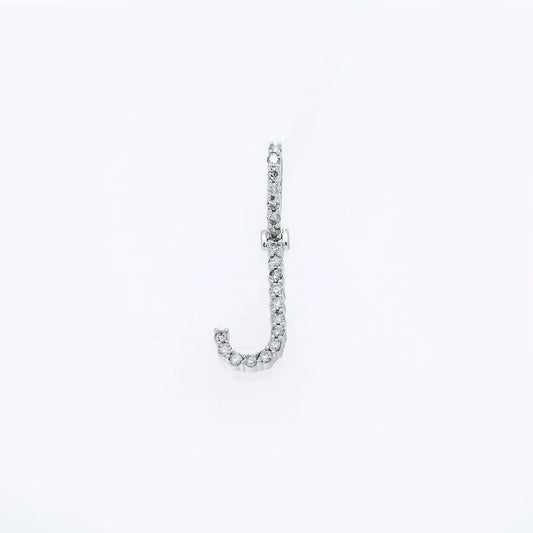 10K GOLD ROUND DIAMOND INITIAL J PENDANT 0.50 CT