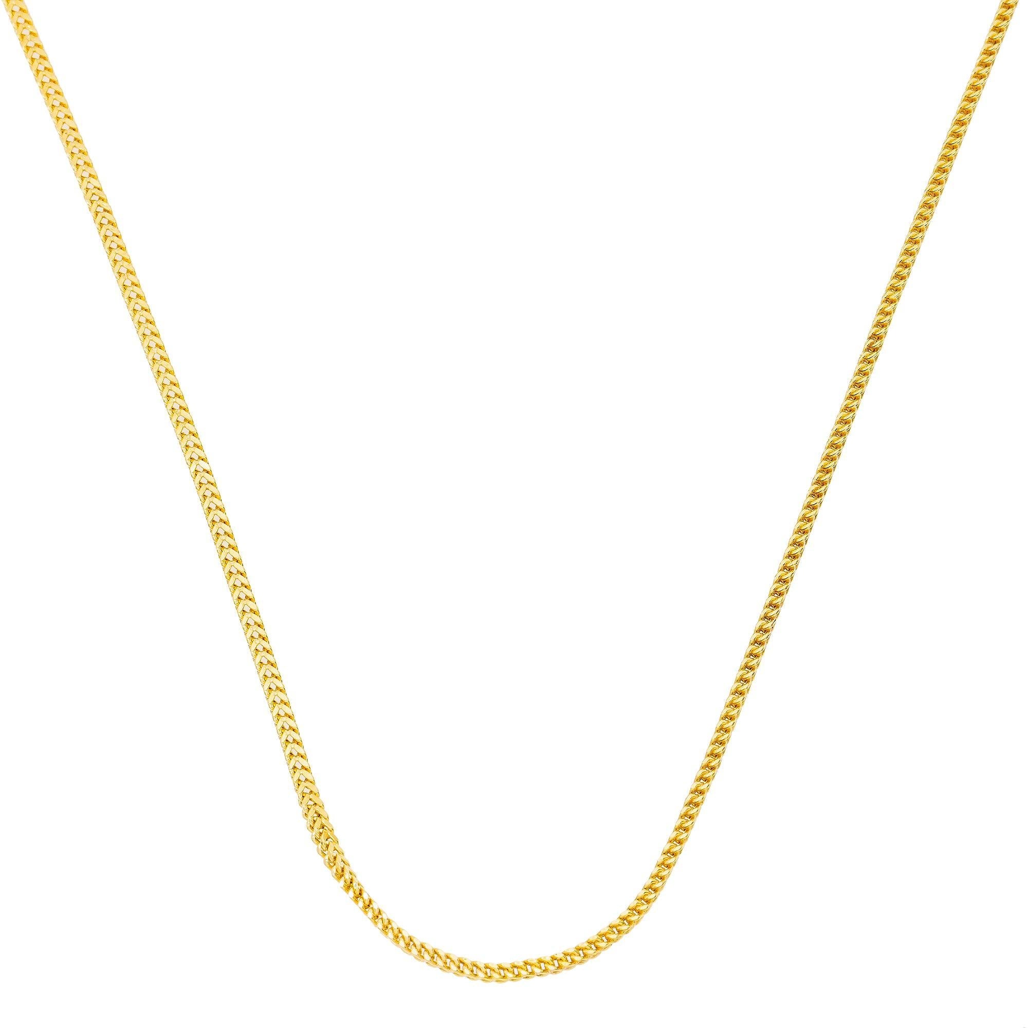 10K Yellow Gold 2mm Hollow Box Franco Chain Available In Sizes 18"-26"