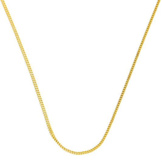 10K Yellow Gold 2mm Hollow Box Franco Chain Available In Sizes 18"-26"