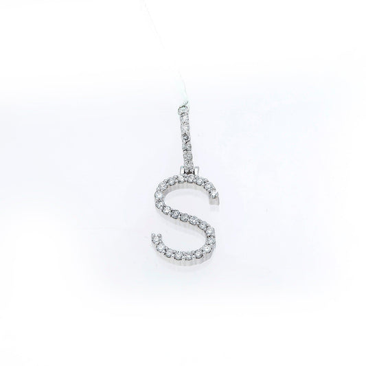10K GOLD ROUND DIAMOND INITIAL S PENDANT 0.50 CT