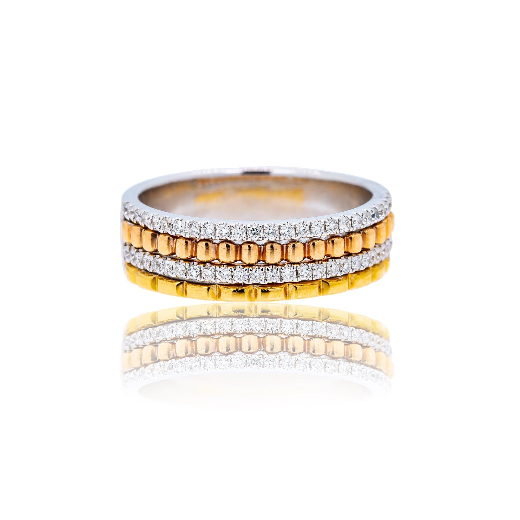 18K White and Yellow Gold Ladies Ring with 0.27 CT Diamonds