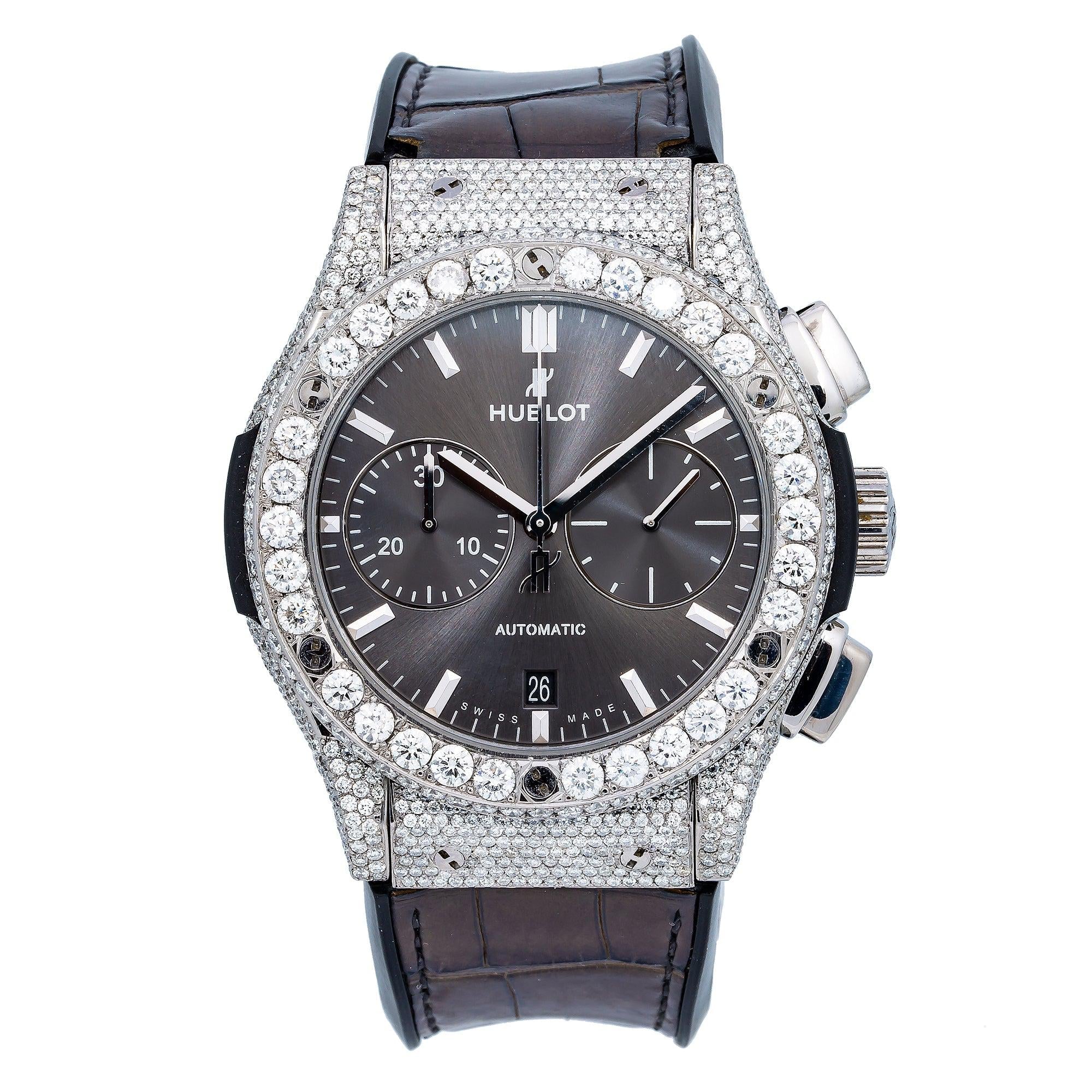 Hublot Classic Fusion Chronograph 541.NX.7070 42MM Gray Dial With Leather Bracelet
