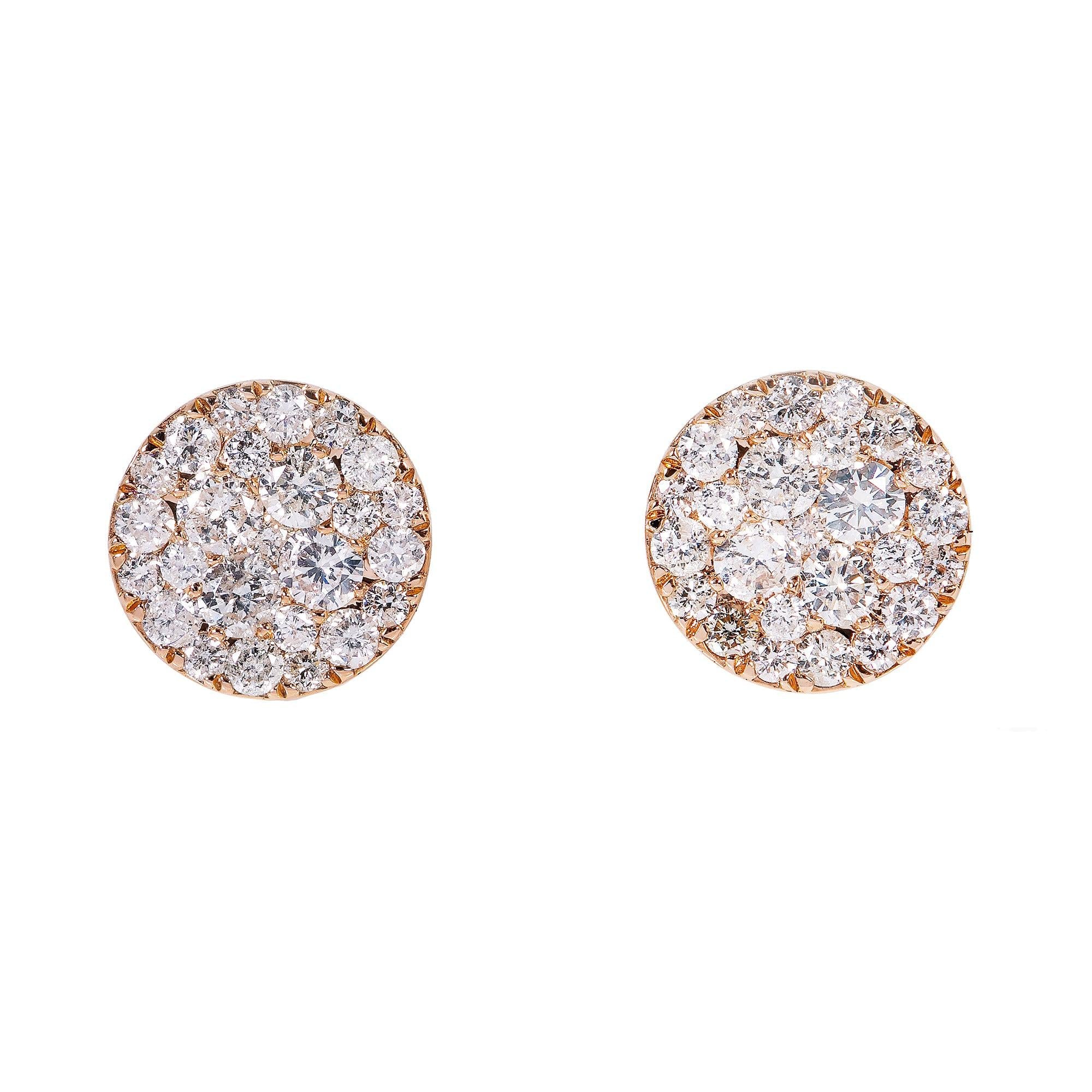 14K White Gold Ladies Earrings with 1.7 CT Diamond