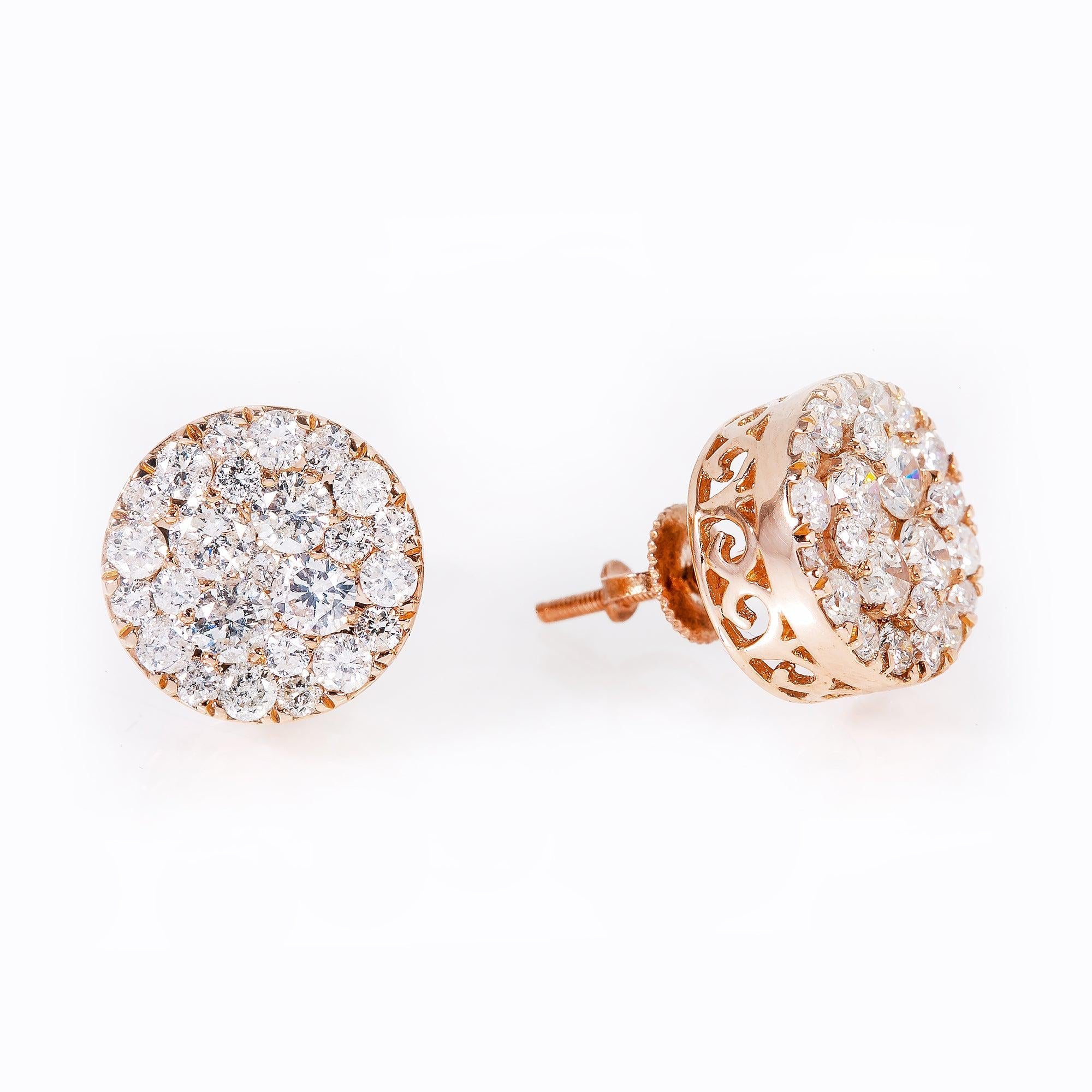 14K White Gold Ladies Earrings with 1.7 CT Diamond