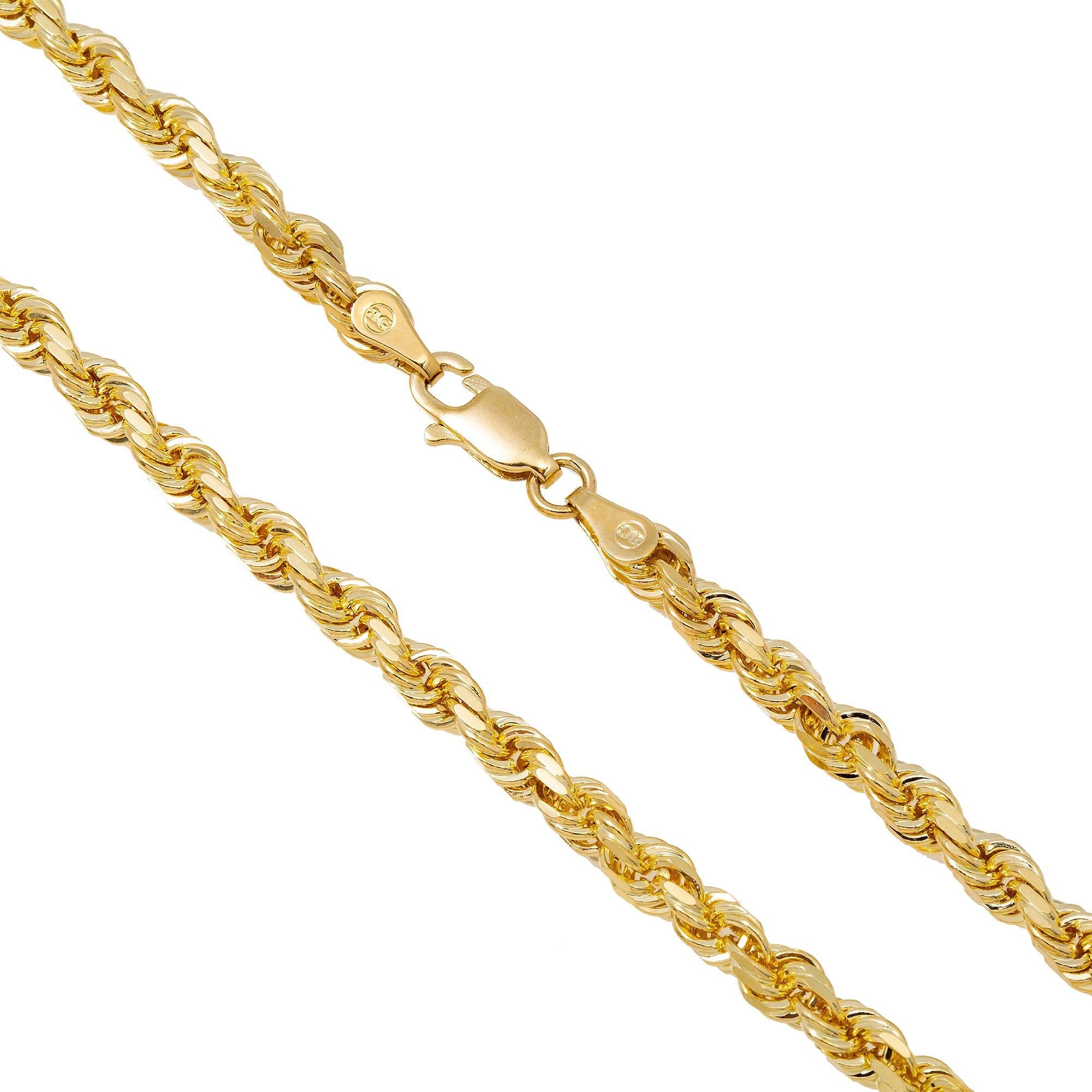 10K Yellow Gold 3.5mm Solid Rope Chain Available In Sizes 18"-26"