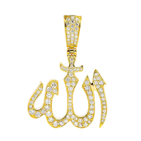10K YELLOW GOLD ALLAH PENDANT WITH 1.35 CT DIAMONDS