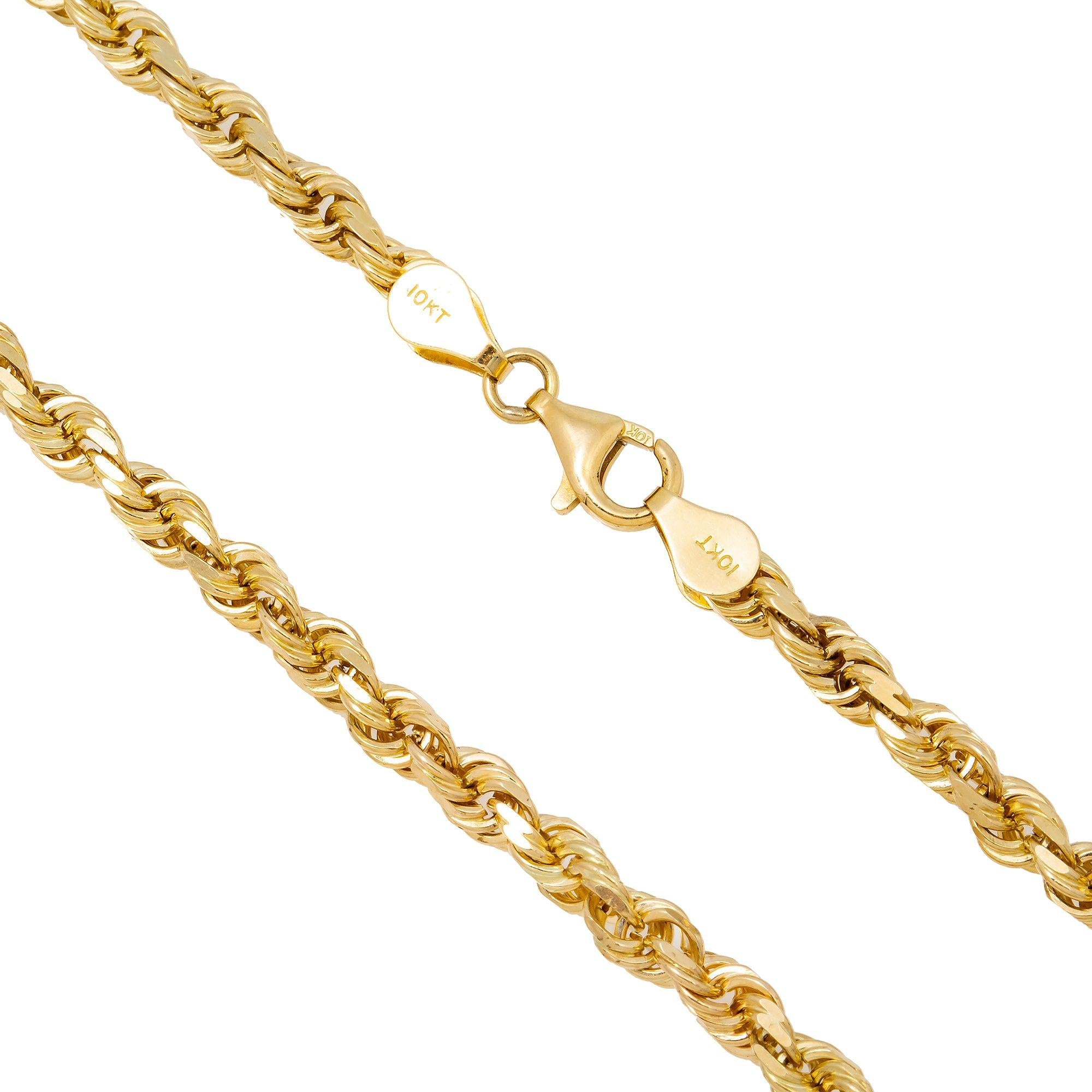 10K Yellow Gold 4.63mm Solid Rope Chain Available In Sizes 16"-26"