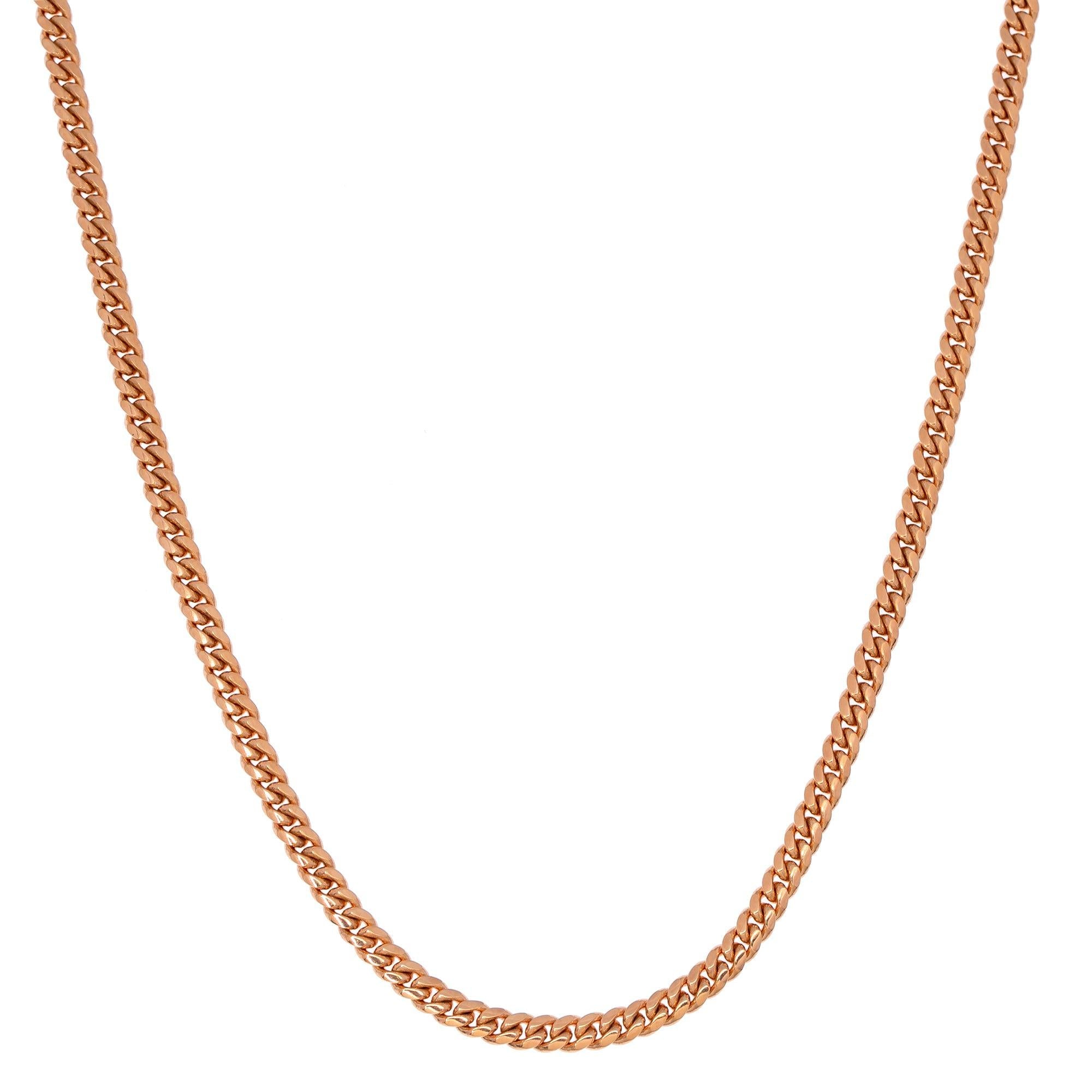 10K ROSE GOLD 4MM SOLID MIAMI CUBAN CHAIN