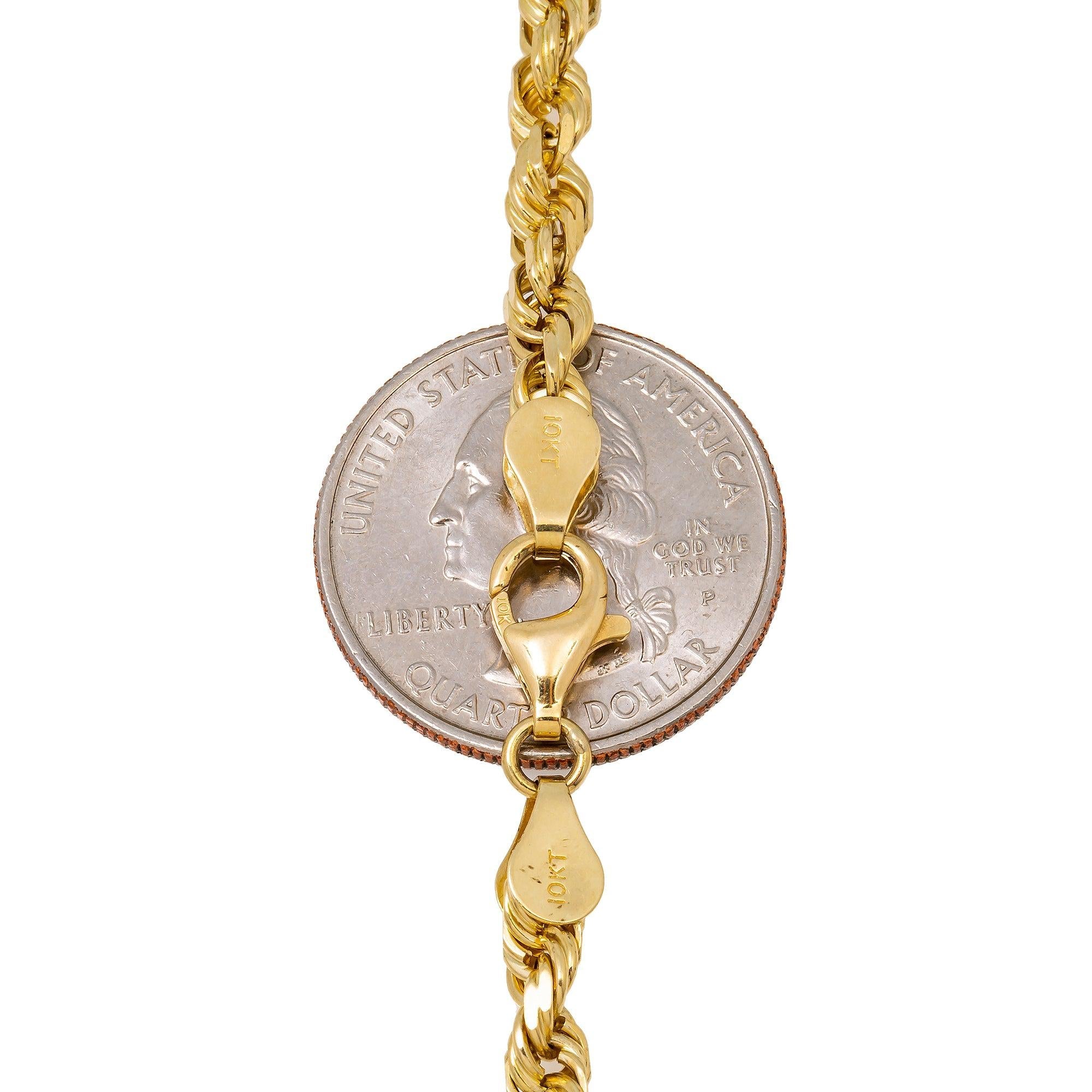 10K Yellow Gold 4.63mm Solid Rope Chain Available In Sizes 16"-26"