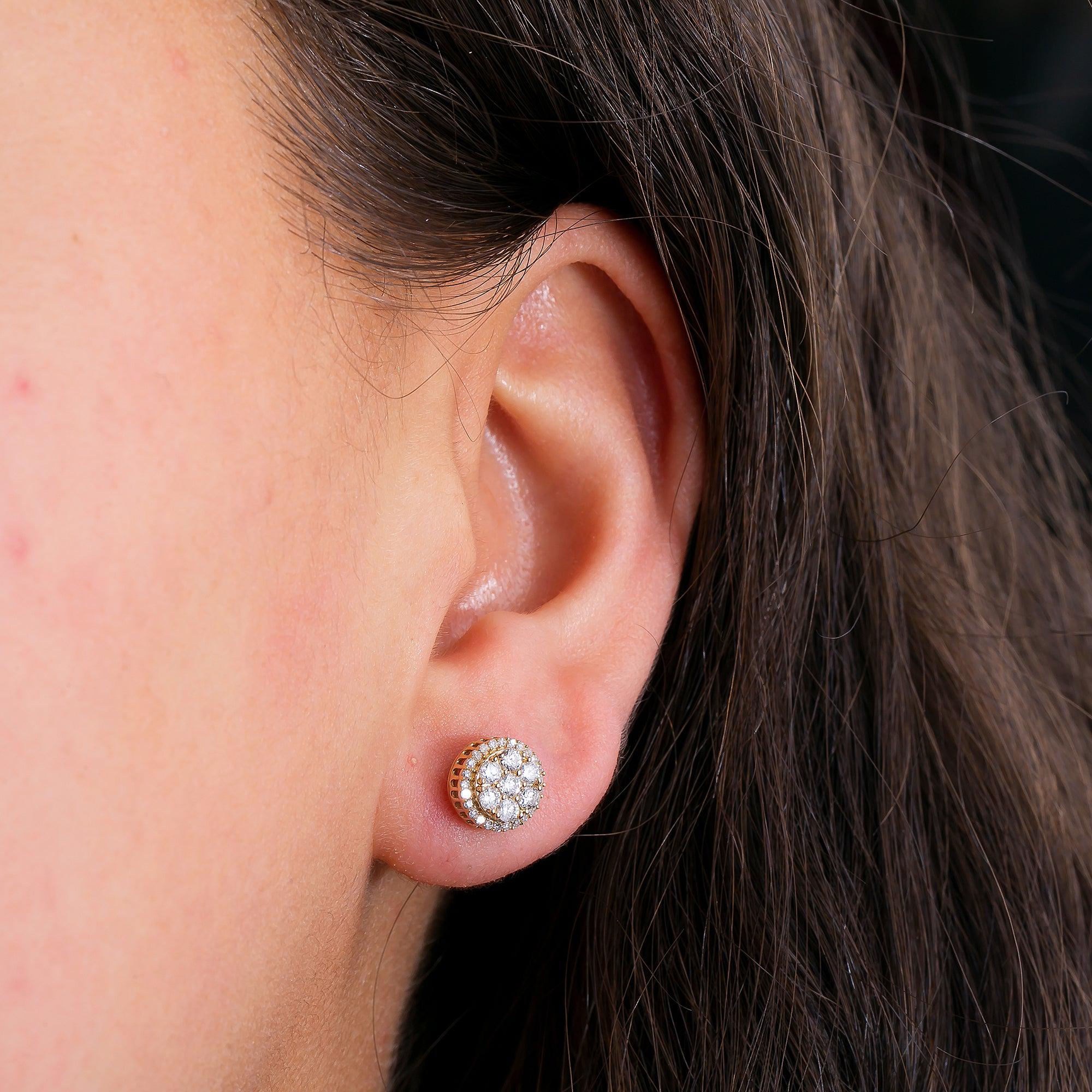 14K GOLD EARRINGS WITH 0.61 CTW DIAMONDS