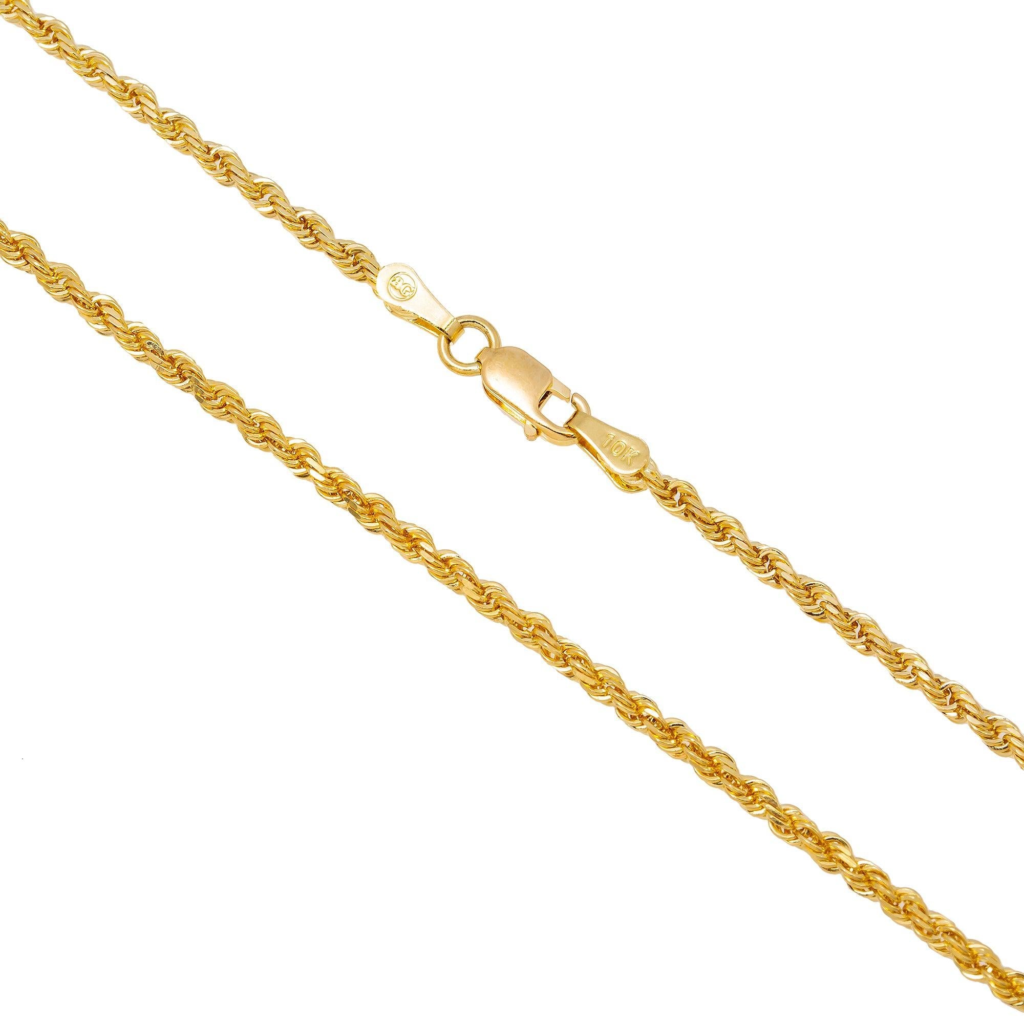 10K Yellow Gold 1.04mm Solid Rope Chain Available In Sizes 18"-26"