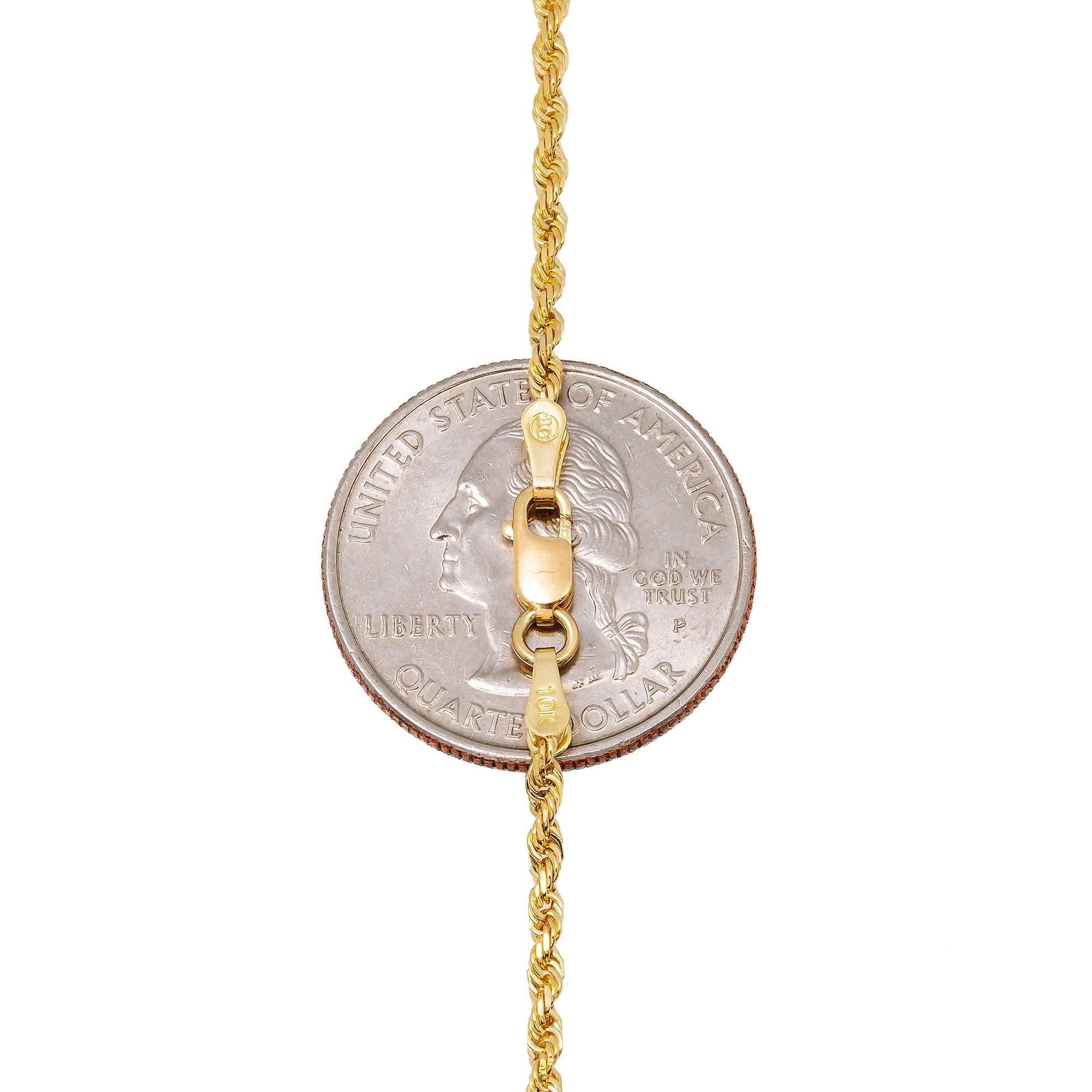10K Yellow Gold 1.04mm Solid Rope Chain Available In Sizes 18"-26"