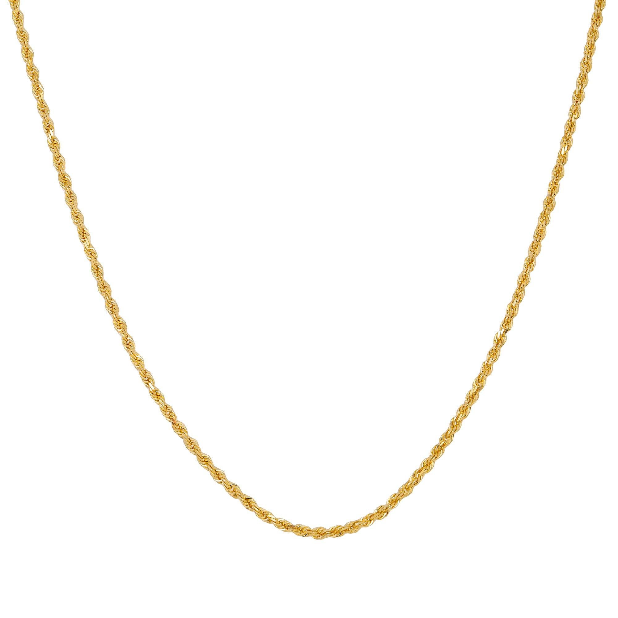 10K Yellow Gold 1.5mm Solid Rope Chain Available In Sizes 16"-26"