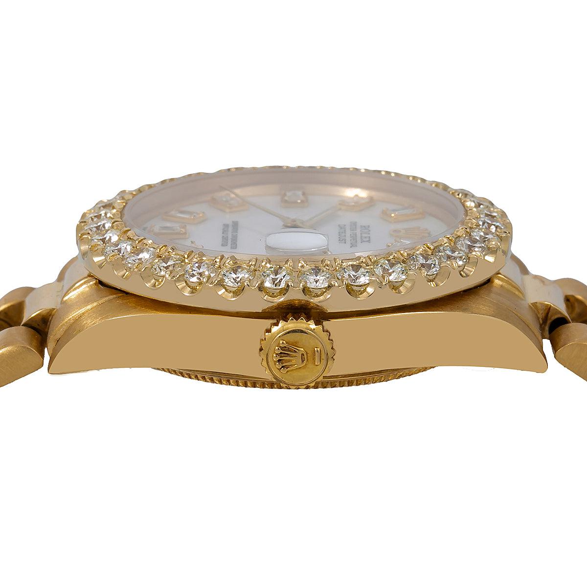 Rolex Datejust Diamond Watch, 6827 31mm, Silver Diamond Dial With 2.25 CT Diamonds