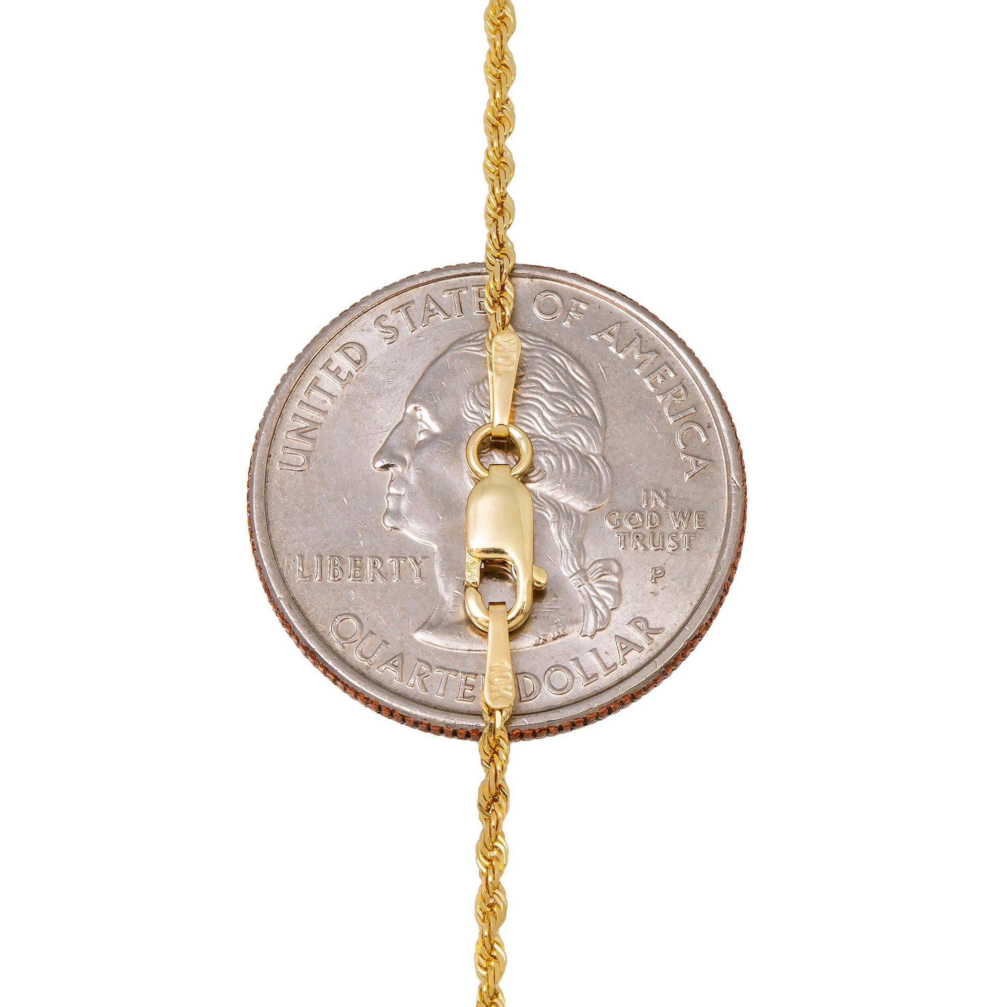 10K Yellow Gold 1.5mm Solid Rope Chain Available In Sizes 16"-26"