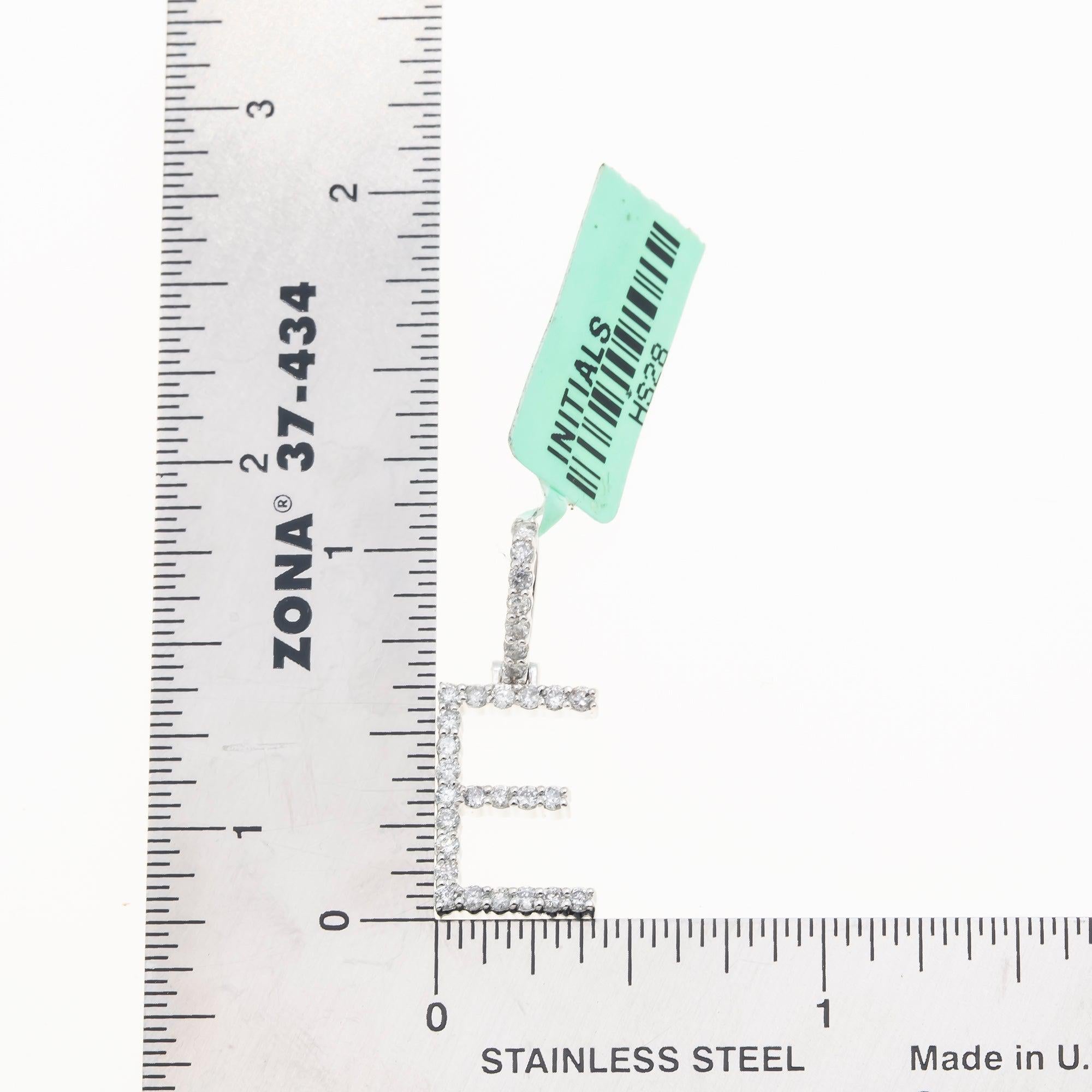 10K GOLD ROUND DIAMOND INITIAL E PENDANT 0.50 CT