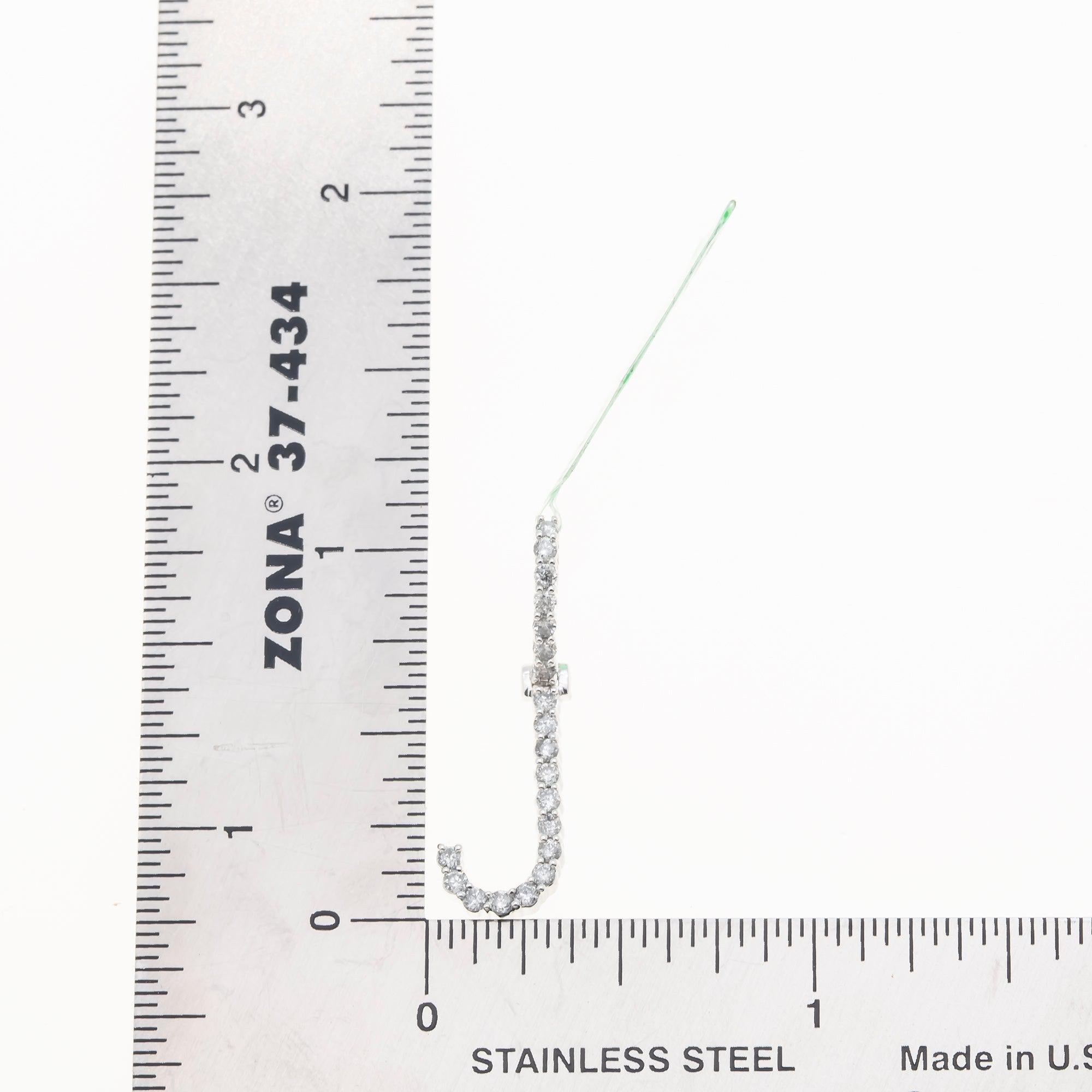 10K GOLD ROUND DIAMOND INITIAL J PENDANT 0.50 CT