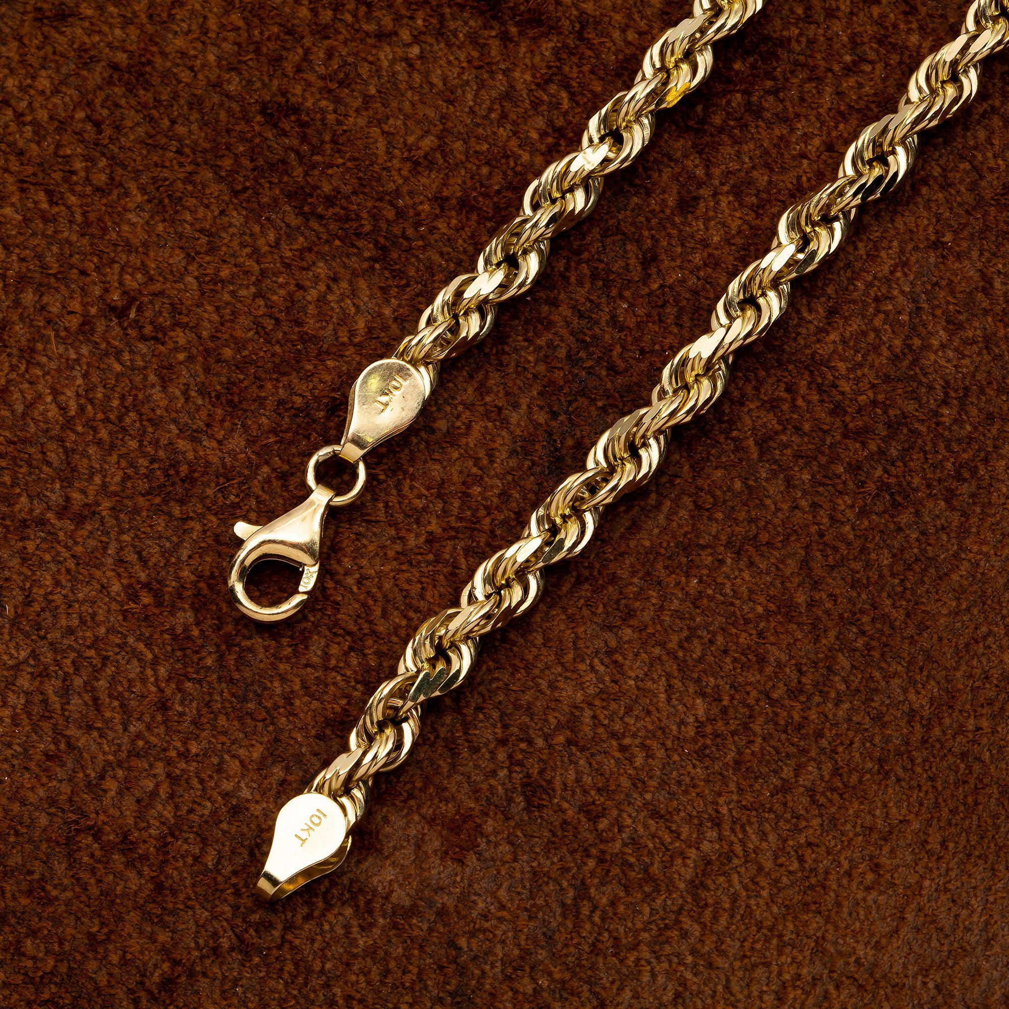 10K Yellow Gold 4.63mm Solid Rope Chain Available In Sizes 16"-26"