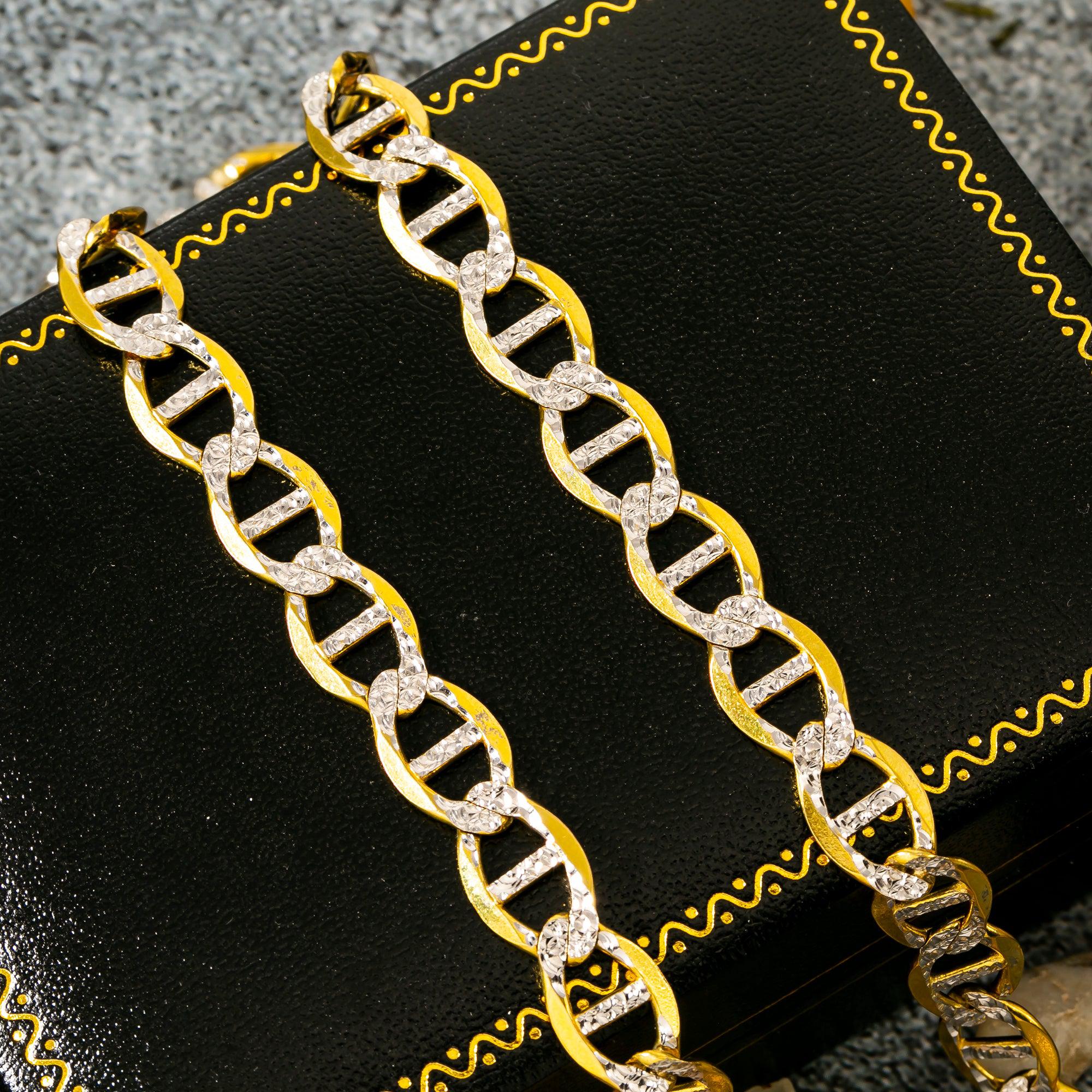 10k Yellow Gold 9mm Diamond Cut Pave Gucci Chain Available In Sizes 18"-26"