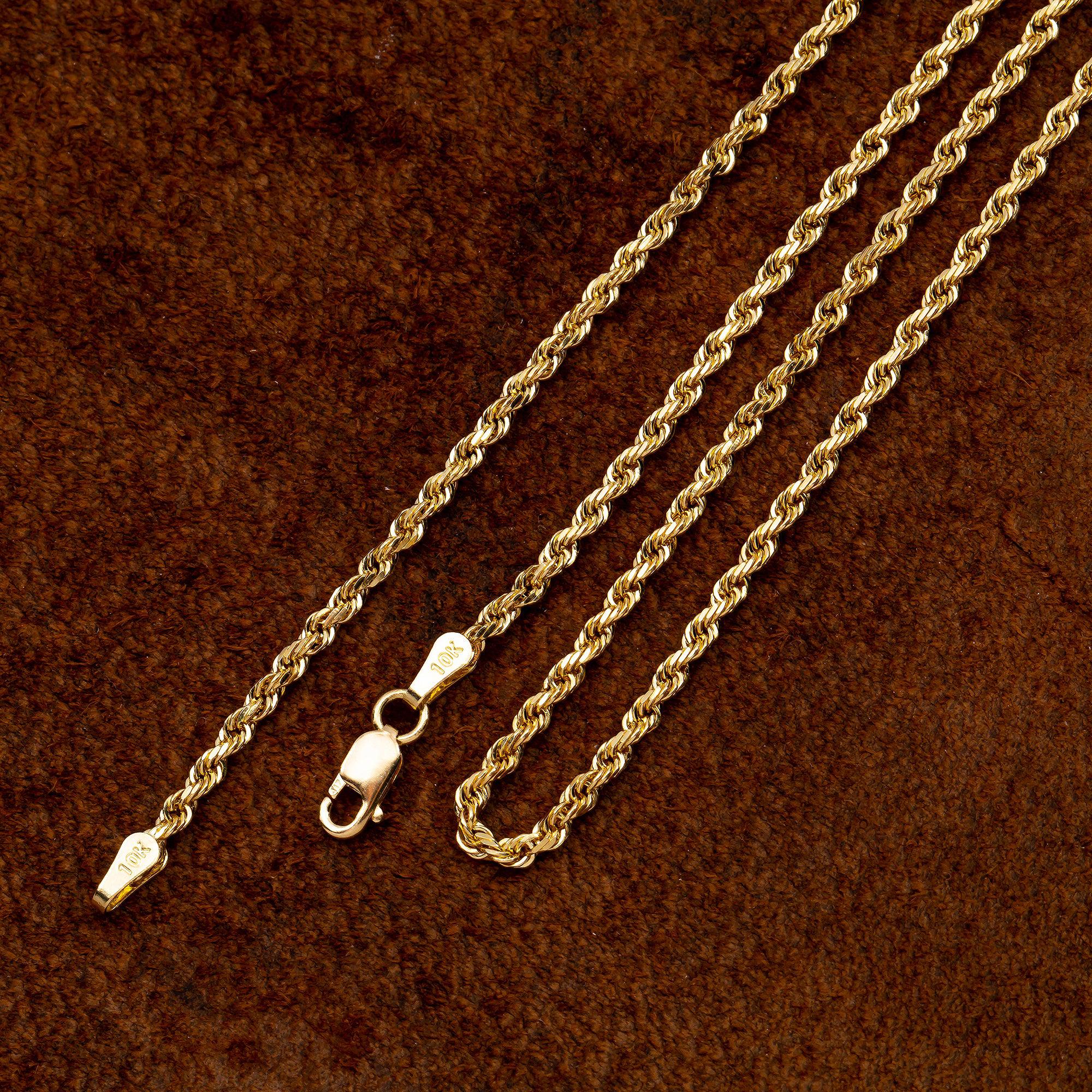 10K Yellow Gold 1.04mm Solid Rope Chain Available In Sizes 18"-26"