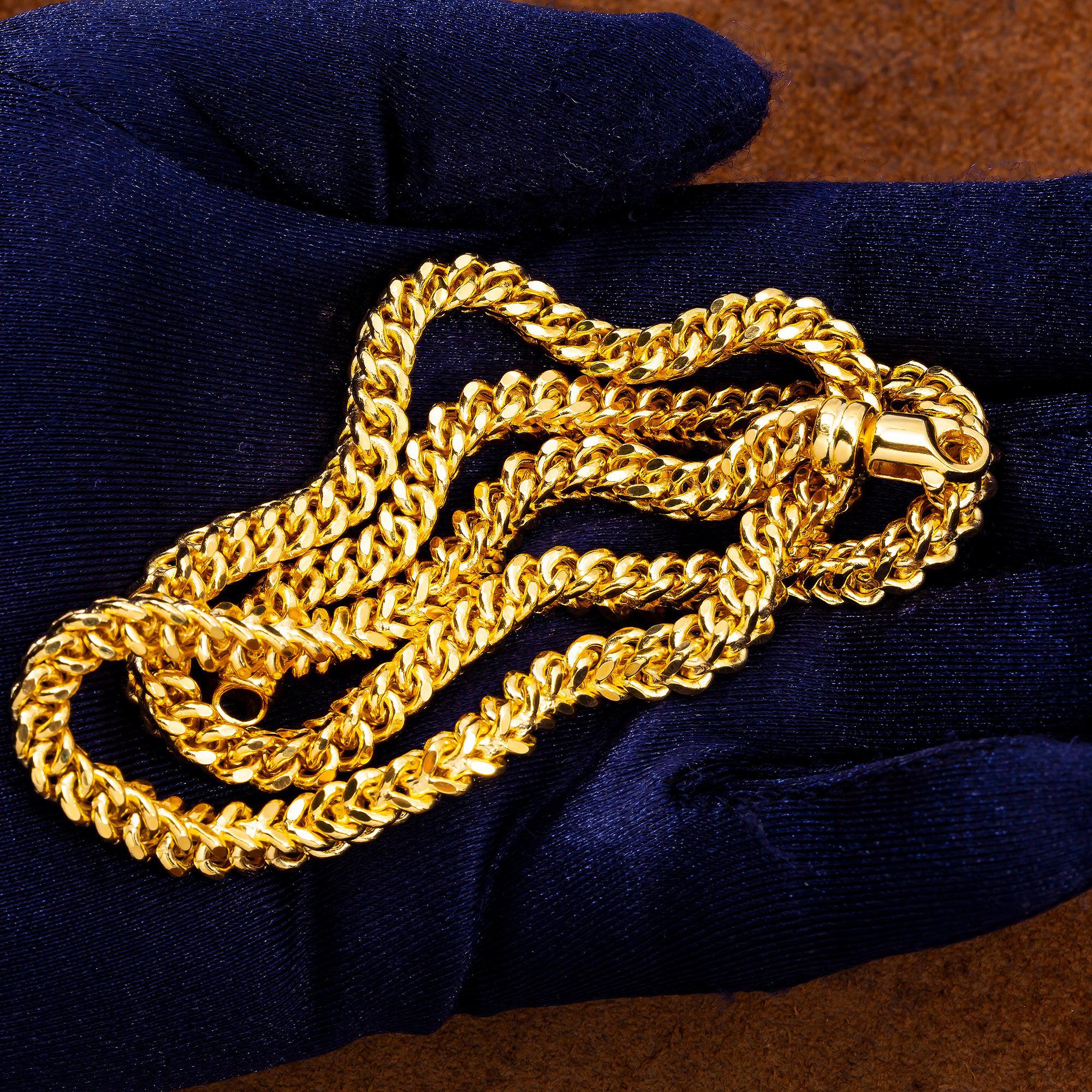 10K Yellow Gold 5.13mm Hollow Box Franco Chain Available In Sizes 18"-26"